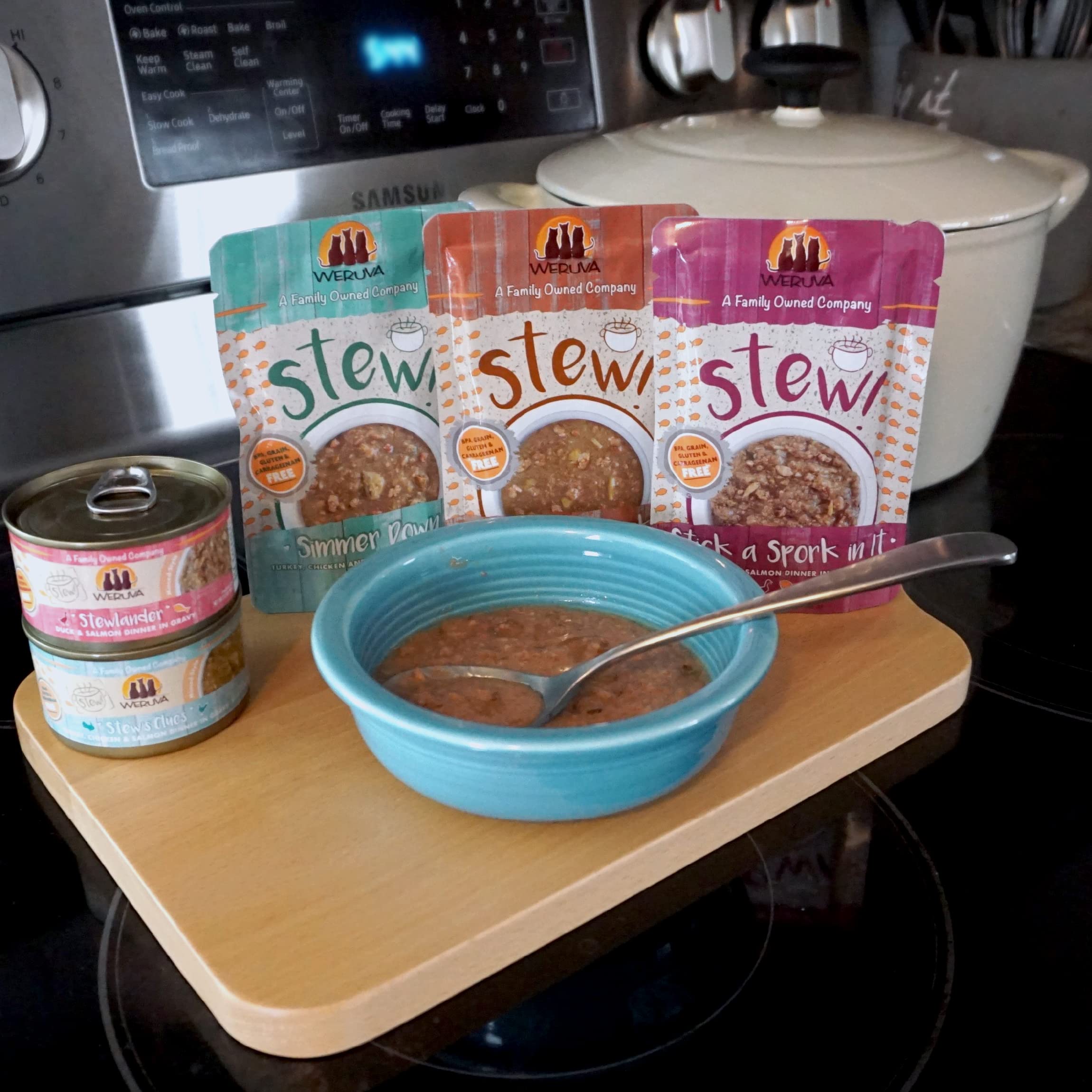 Weruva Classic Cat Stews!, Goody Stew Shoes with Chicken & Salmon in Gravy, 5.5oz Can (Pack of 8)