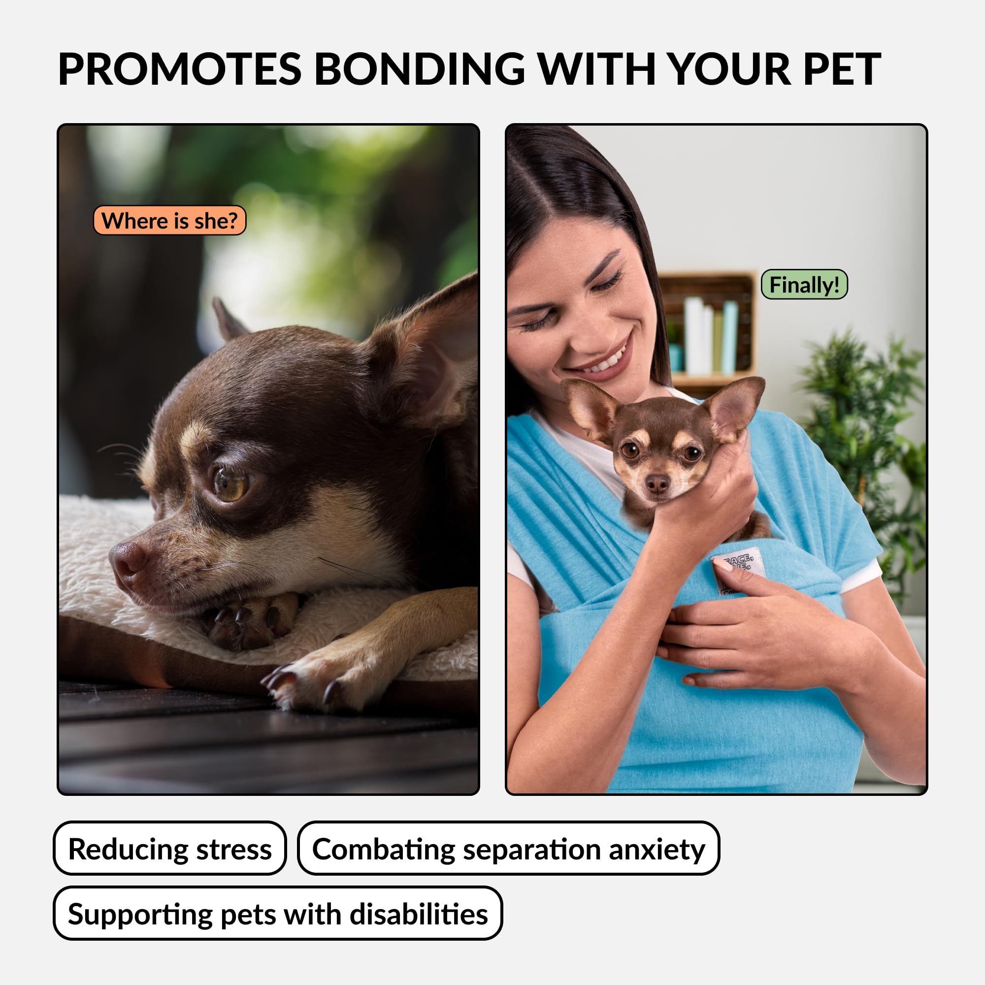 Dog Sling Carrier For Small Dogs - Anti-Anxiety Cat Sling, Puppy Pouch - Pet Sling In Gray Black Blue Green Pink Yellow (Green,