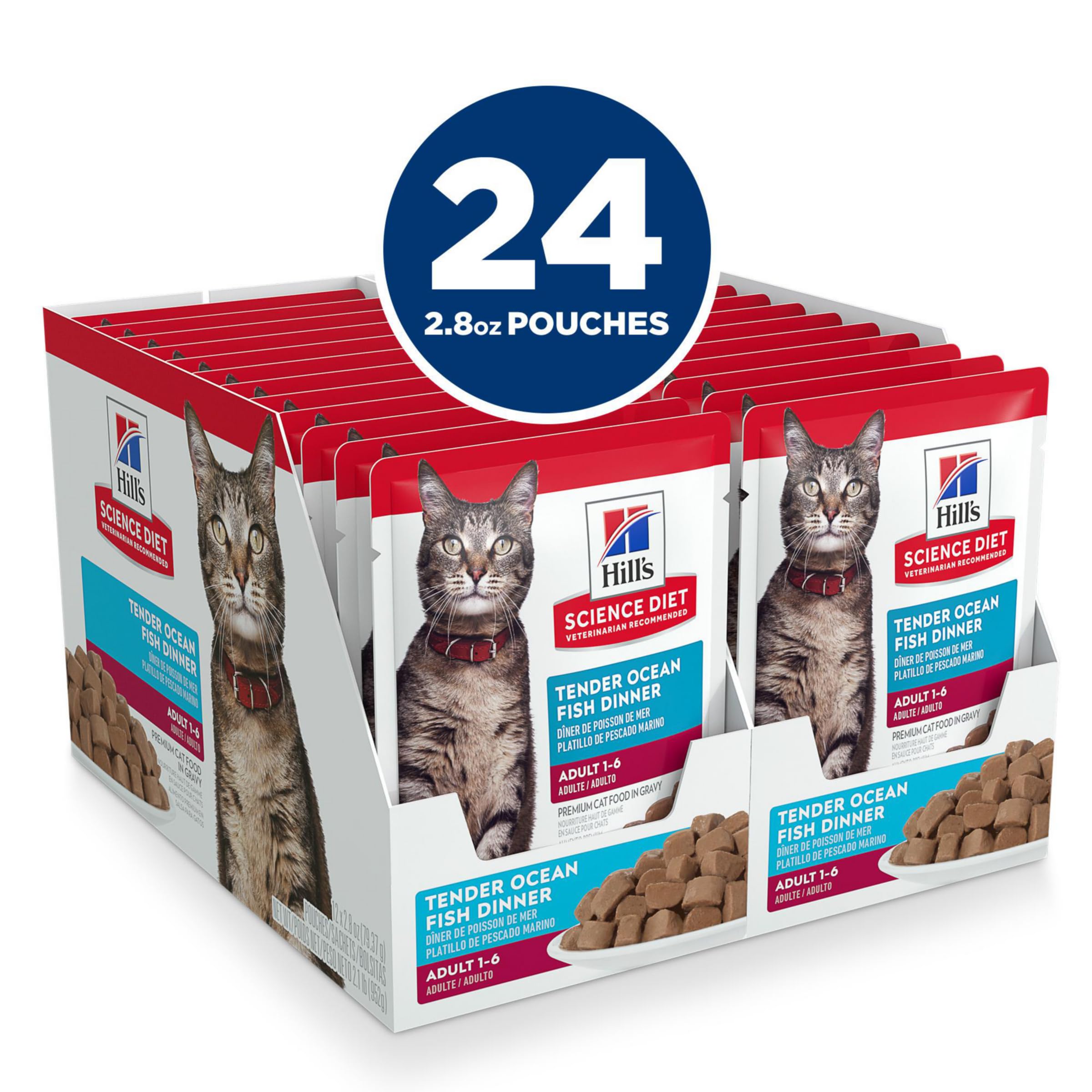 Hill s Science Diet Adult 1-6, Adult 1-6 Premium Nutrition, Wet Cat Food, Ocean Fish Stew, 2.8 oz Pouch, Case of 24