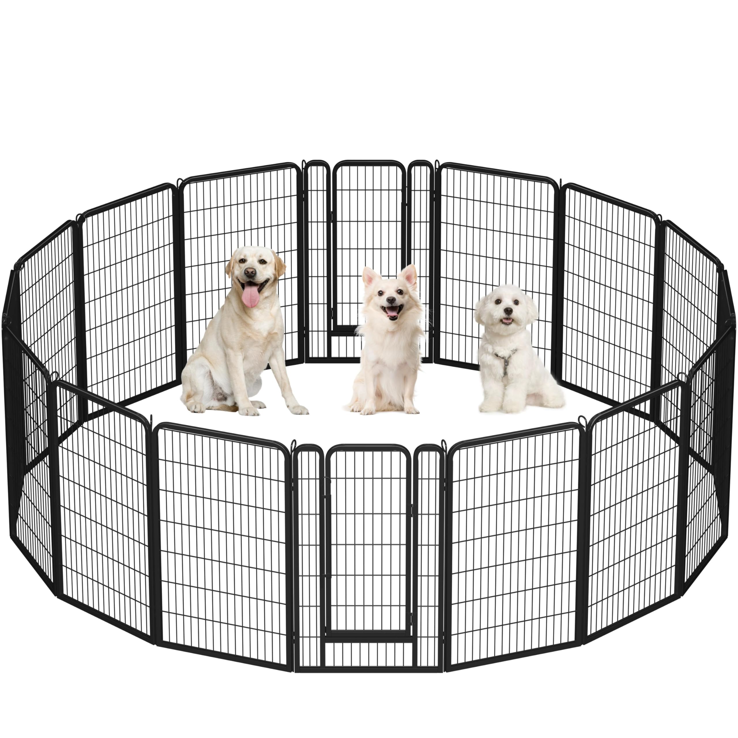 Yaheetech Dog Playpen Outdoor, 47 Inch 16 Panels Dog Pen Indoor Heavy Duty Puppy Exercise Pen Metal Pet Fence For Rv Camping/Yar