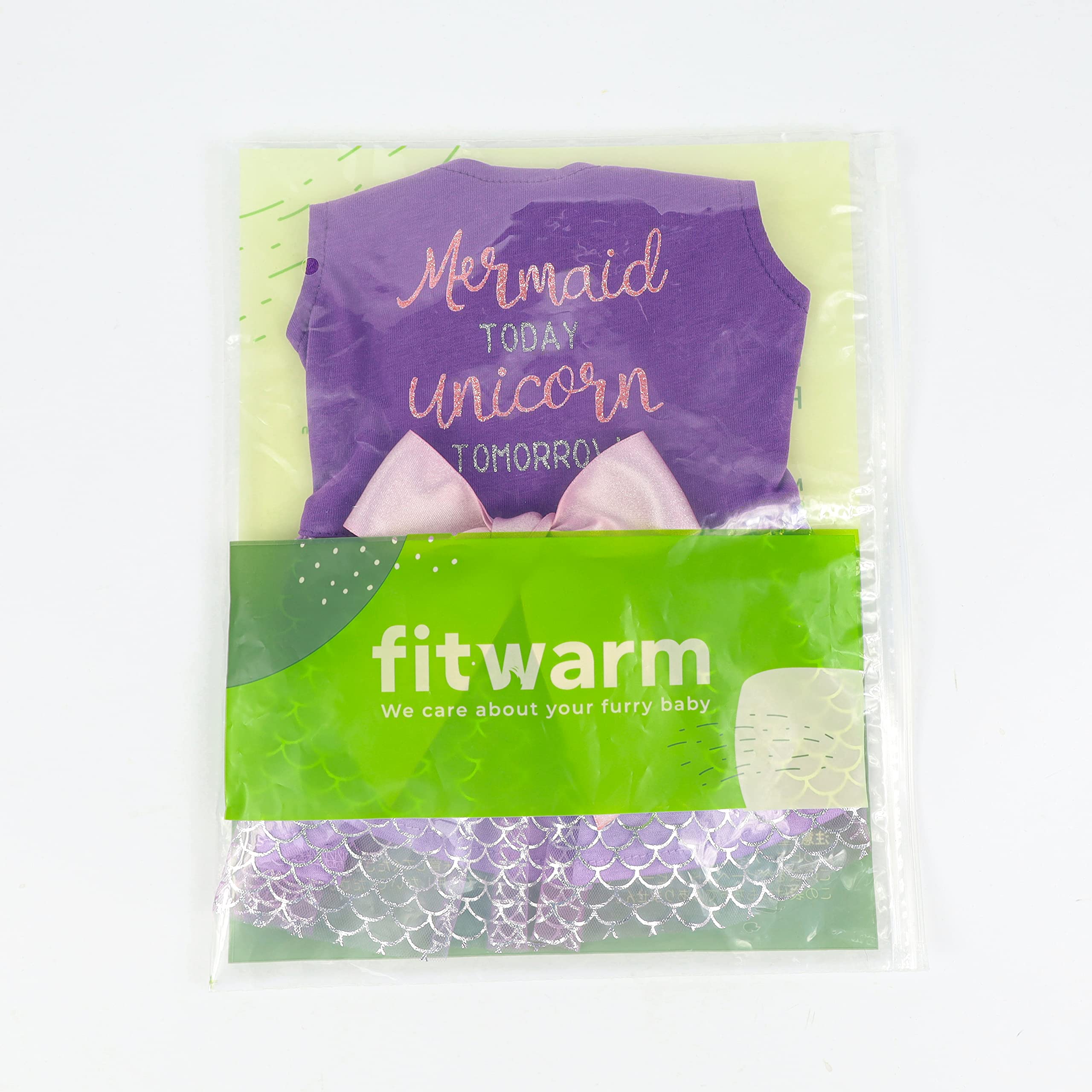 Fitwarm Mermaid Today Unicorn Tomorrow Dog Tulle Dress, Sparkly Dog Clothes For Small Dogs Girl, Pet Beach Costume, Cat Summer O