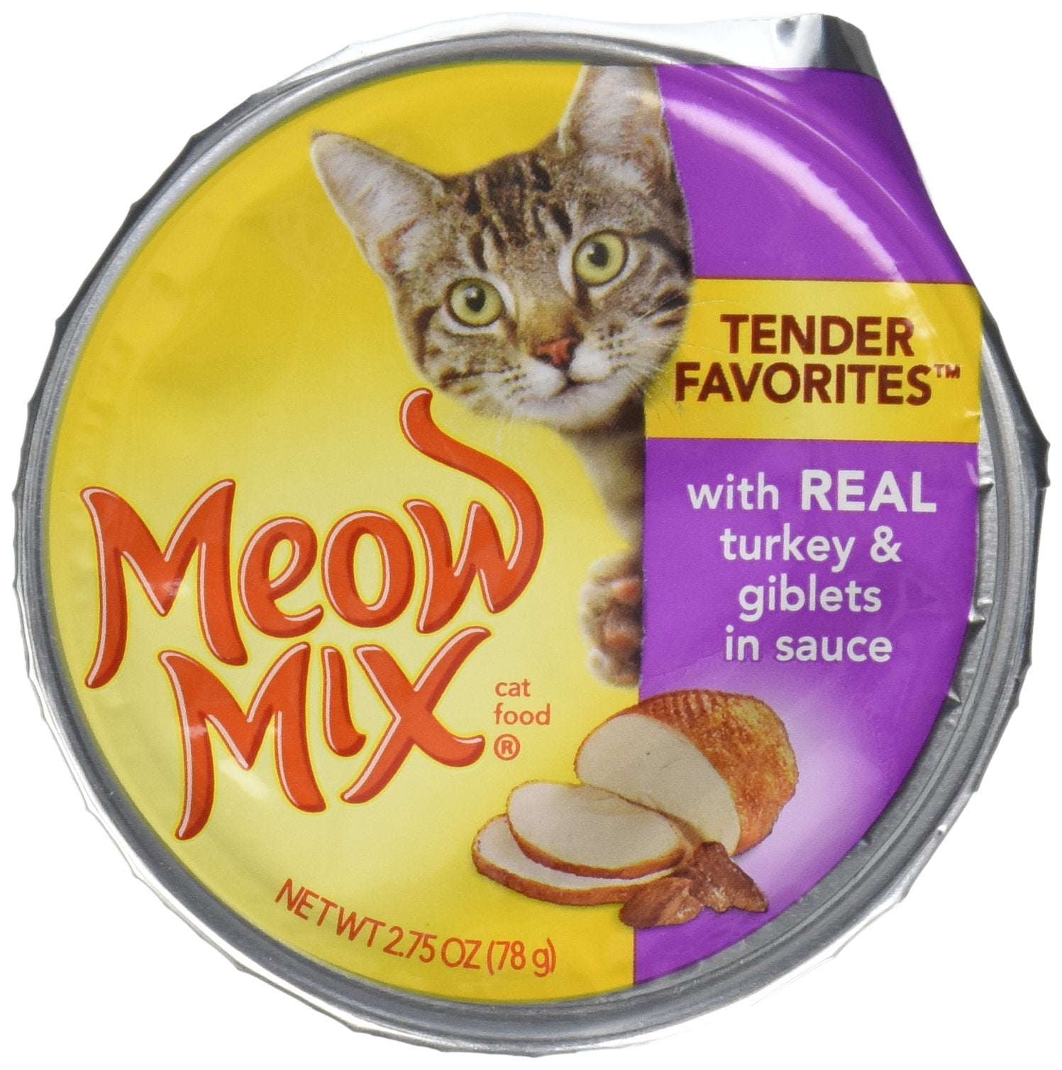 Meow Mix Cat Food, Market Select Real Turkey & Giblets, 2.75 oz