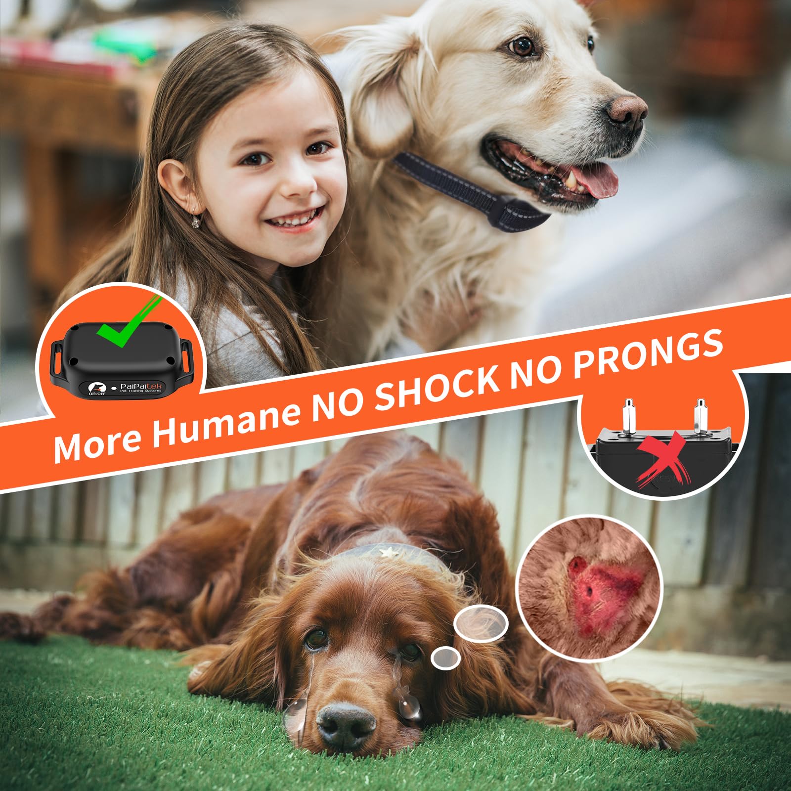 Paipaitek No Shock Dog Training Collar With Remote 3300Ft Range, Strong Vibrating Dog Collar Beep And Vibrate Only, Waterproof &