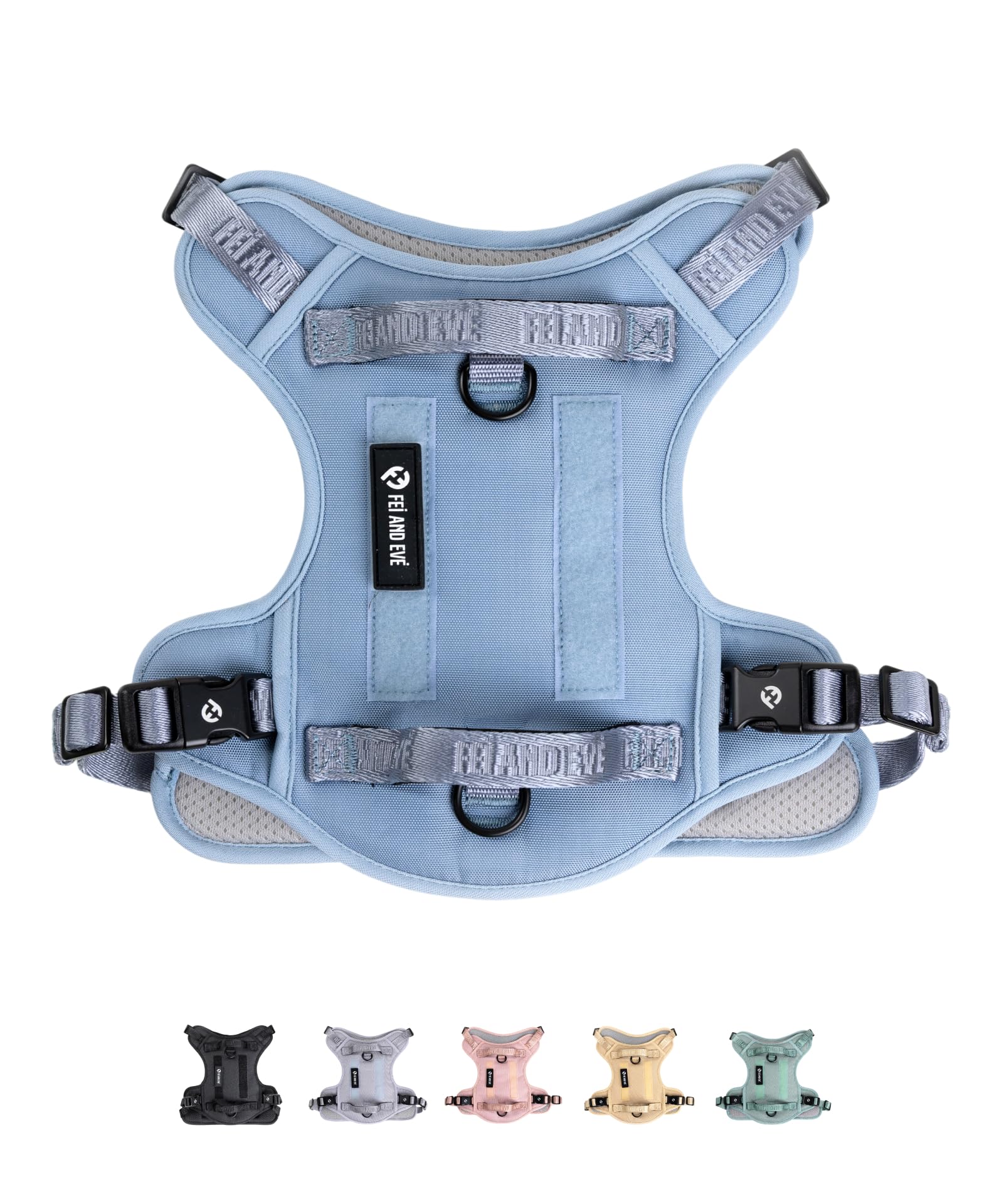2025 New Edition, Fei & Eve Classic Dog Harness - Quick-Release Buckles | 3-Point No-Pull Control | Heavy-Duty 900D Nylon | Dual