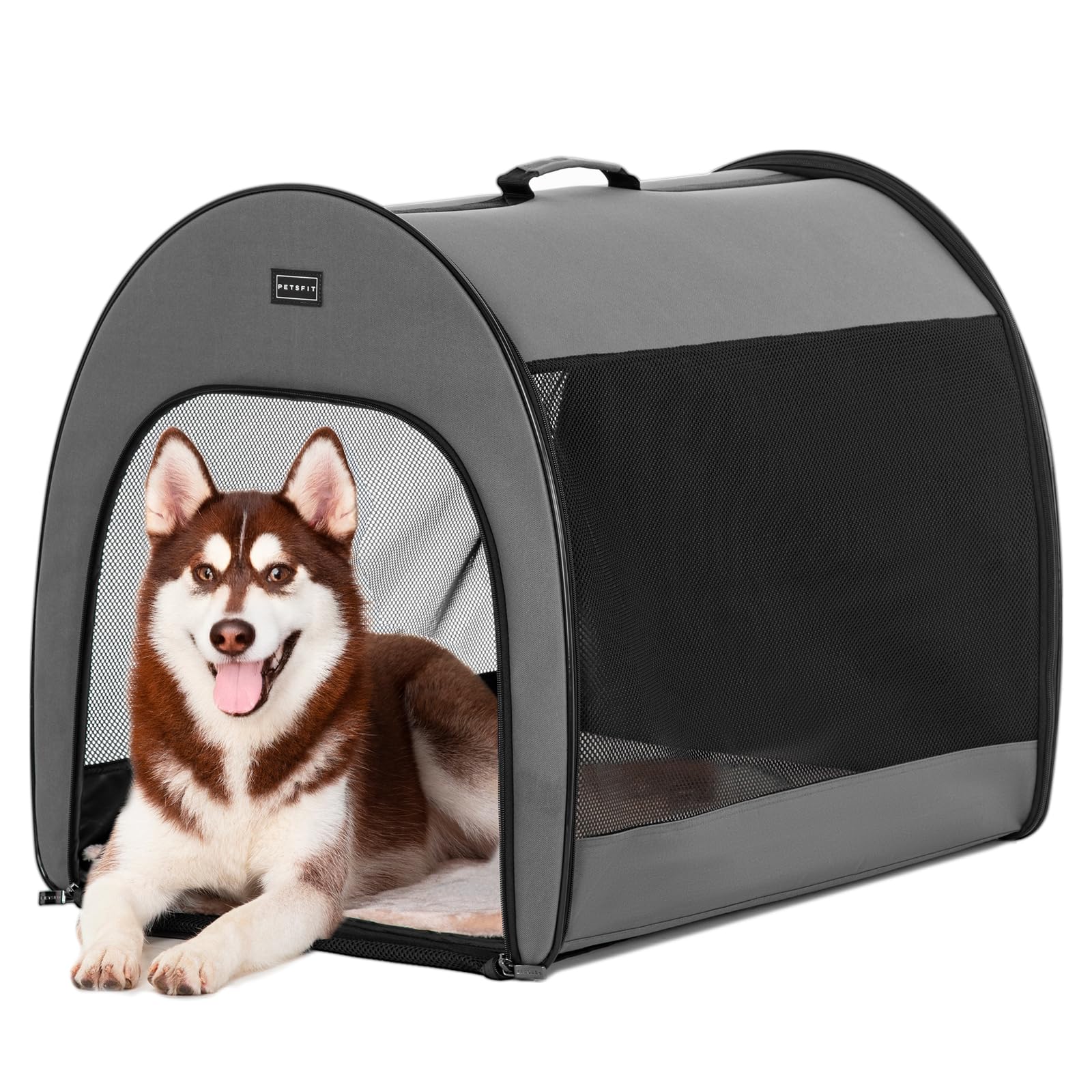 PETSFIT Soft Dog Crate, Dog Crate Travel - 30 Inch Lightweight, Roomy, Easy to Set Up, Sturdy Portable Dog Kennel with Thick Mat