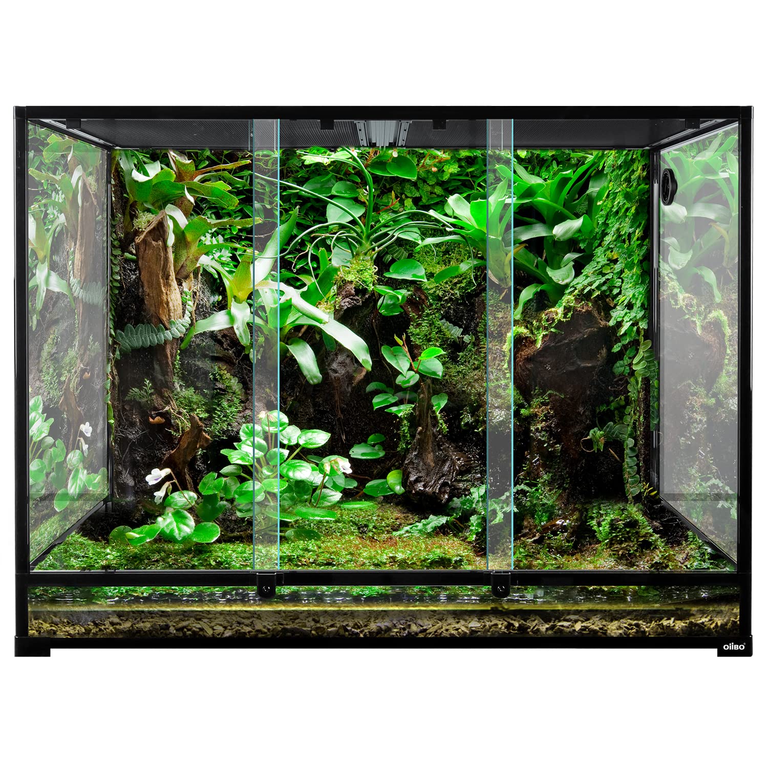 Oiibo 180 Gallon Large Glass Reptile Terrarium, 48'' X 24'' X 36'' Tall & Wide Reptile Tank With Front Opening And Double Slidin