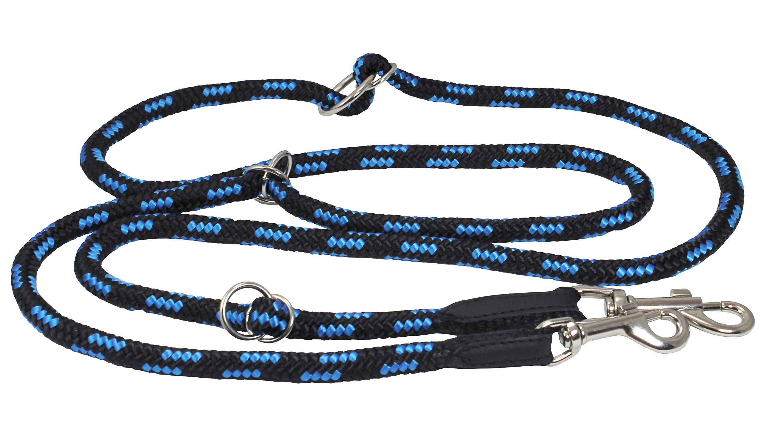 Adjustable Multifunctional Rope Dog Leash 42'-70' (Medium; 0.4' (10Mm) Diam, Blue/Black)