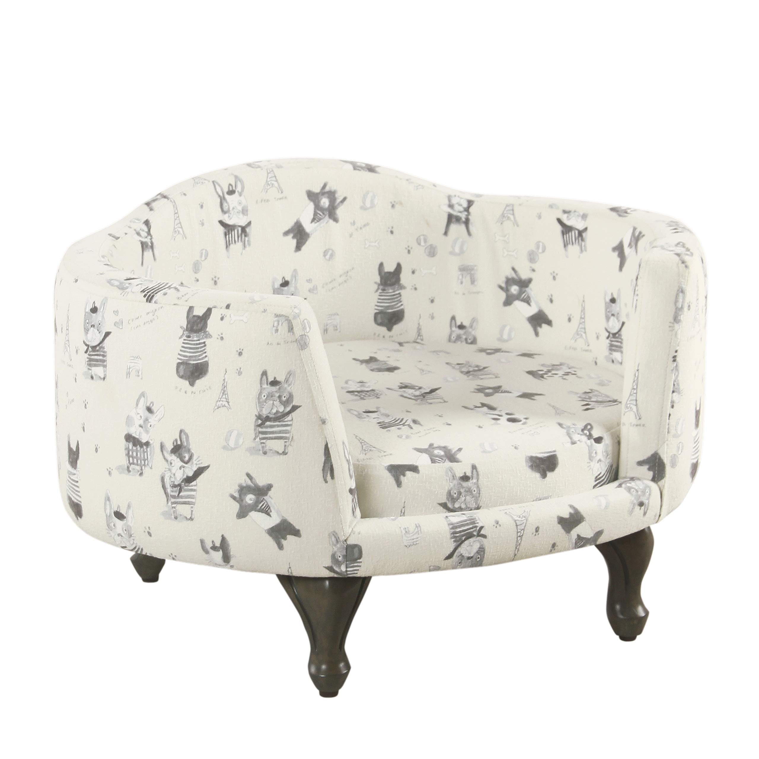 Homepop Home Decor | Upholstered Curved Pet Bed | Luxury Cat & Dog Beds & Furniture | Round Pet Bed Created With Stain Resistant