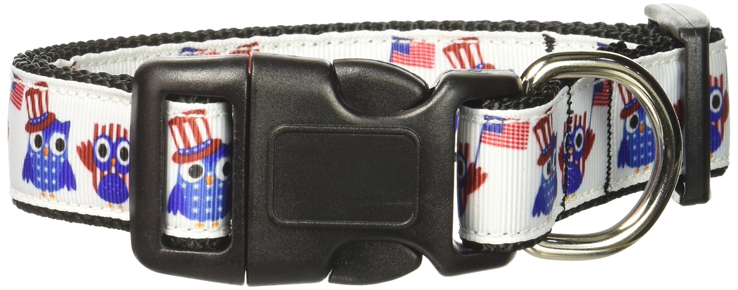 Pet Dog & Cat Nylon Collar or Leash, &quot;American Owls&quot; MD Collar