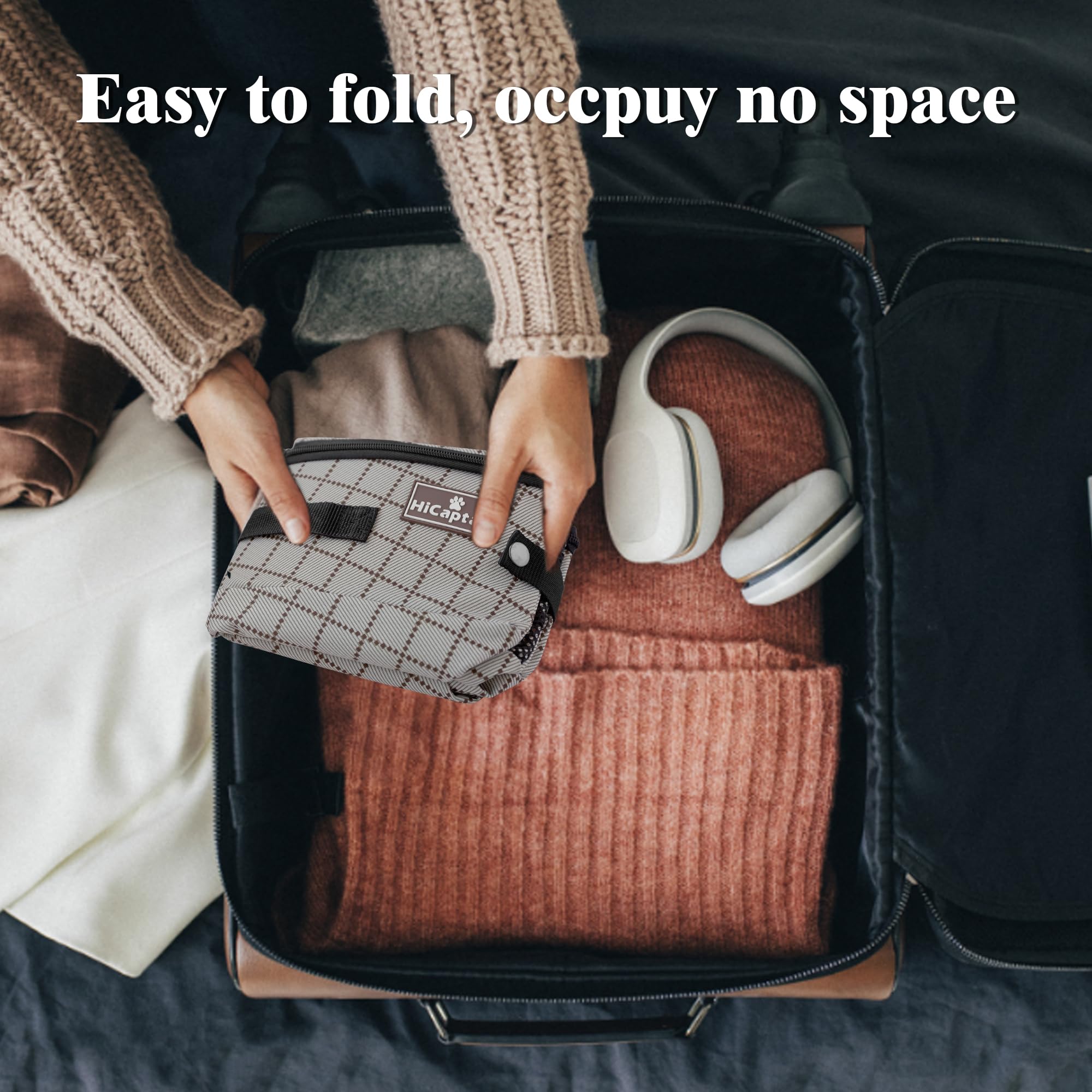 Hicaptain Portable Cat Travel Litter Box, Foldable Litter Box For Travel In Car, Collapsible Toliet Tray Carrier For Small And M