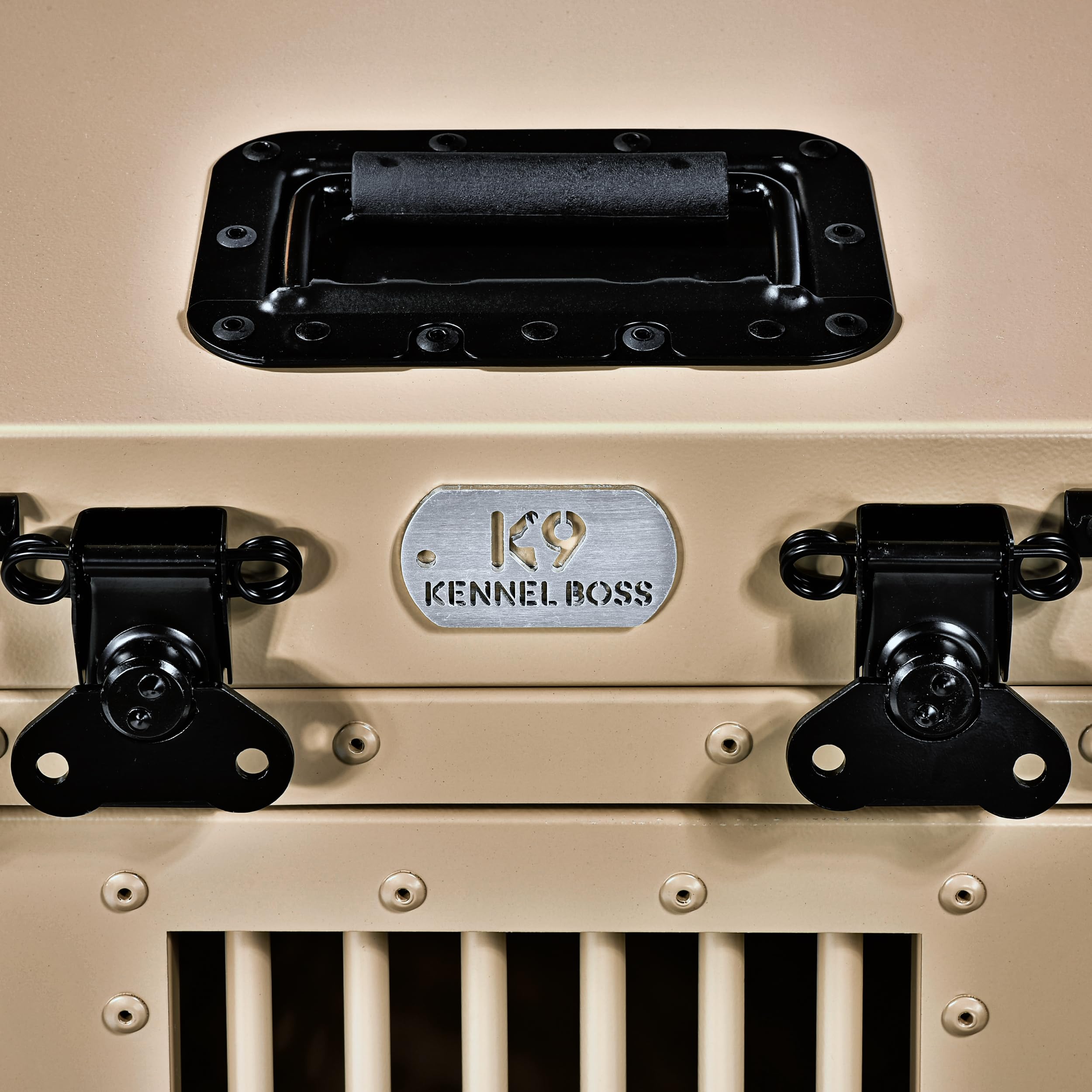 K9 Kennel Boss - Heavy Duty Fully Collapsible Powder-Coated Aluminum Dog Crate - Small (Tan)
