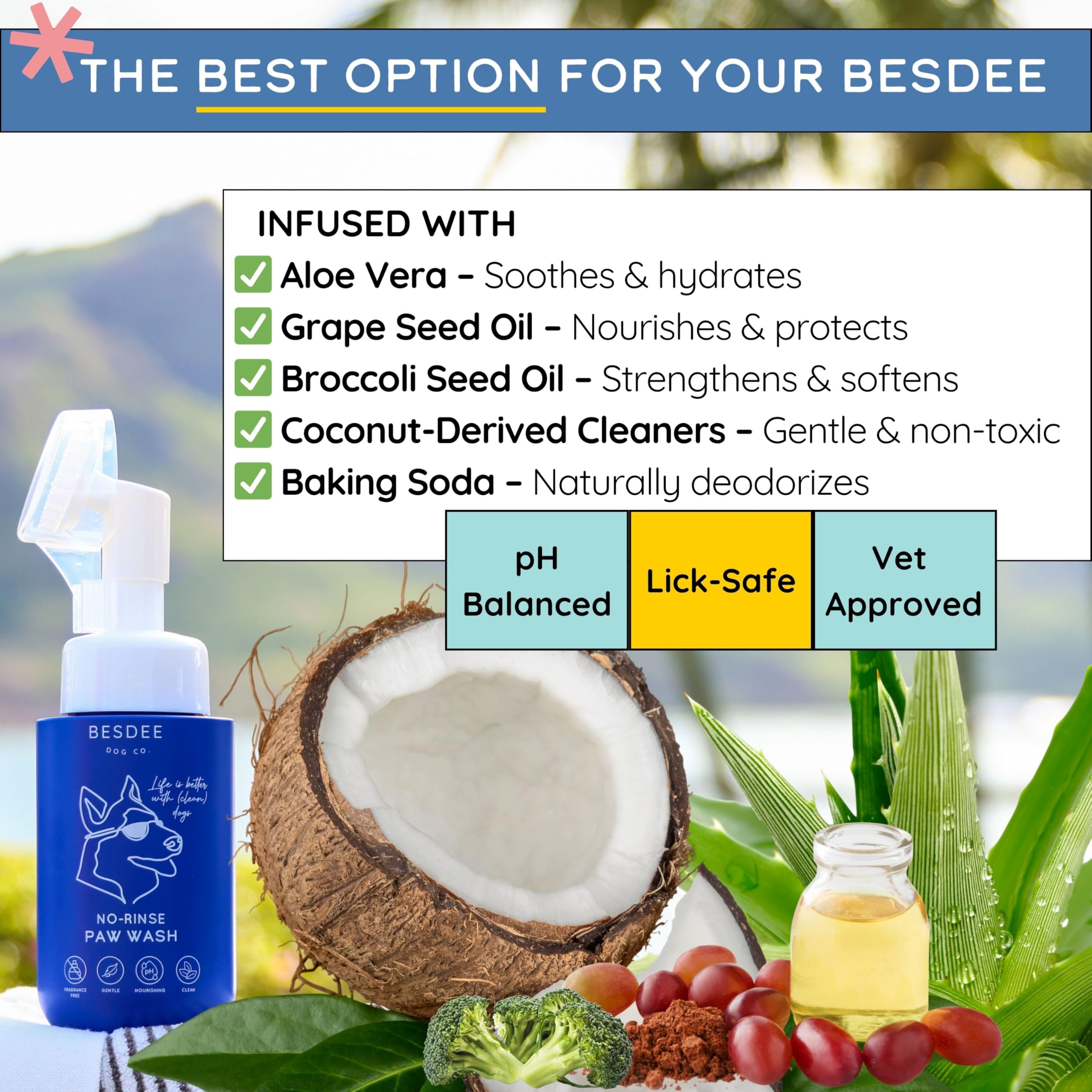 Dog Paw Cleaner | No Rinse Paw Cleaner For Dogs | Bottle With Scrubber Top And 1 Foaming Cleanser Tablet | 1 Tablet = 50+ Washes