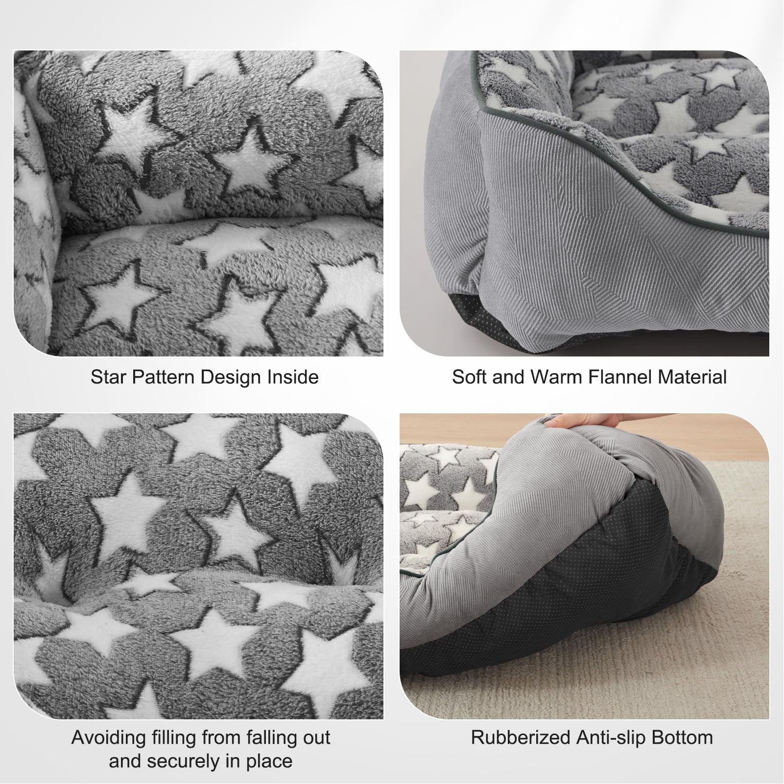 SIWA MARY Rectangle Dog Bed for Medium Large Dogs, Calming Dog Bed Large Size Dog, Orthopedic Dog Sofa Bed, Warming Soft Calming