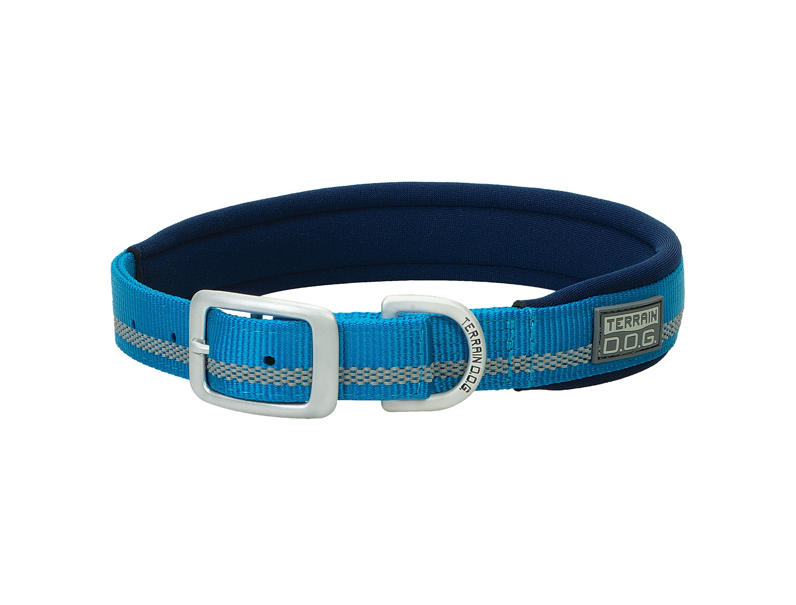 Terrain D.O.G. Reflective Neoprene Lined Dog Collar, 19' (17 - 20 In., 1 In. Width), Blue