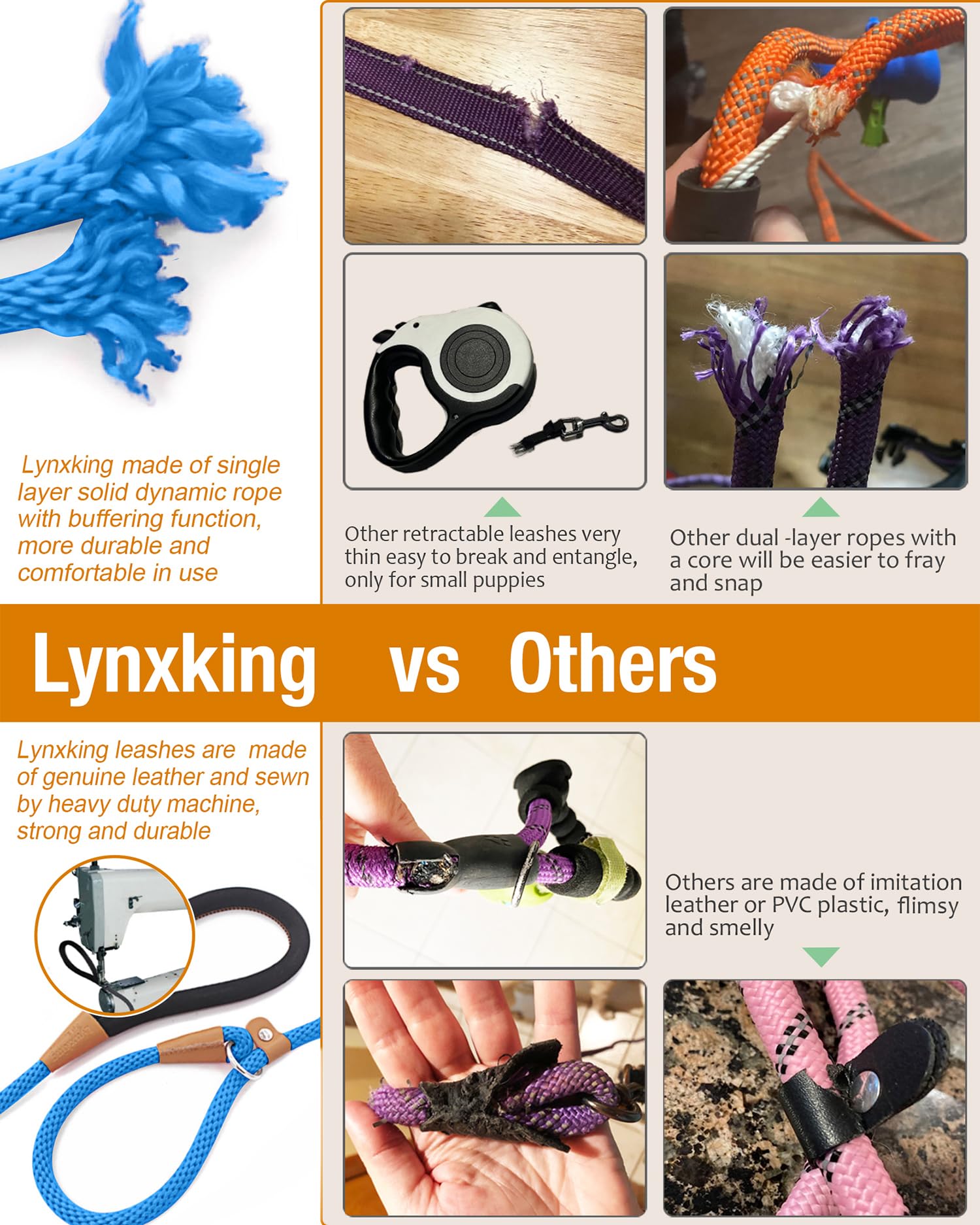 Lynxking 8 Ft Dog Leash Slip Lead 2 Pack Strong Heavy Duty Braided Dog Training Leash No Pull Training Lead Leashes For Medium Large And Small Dogs