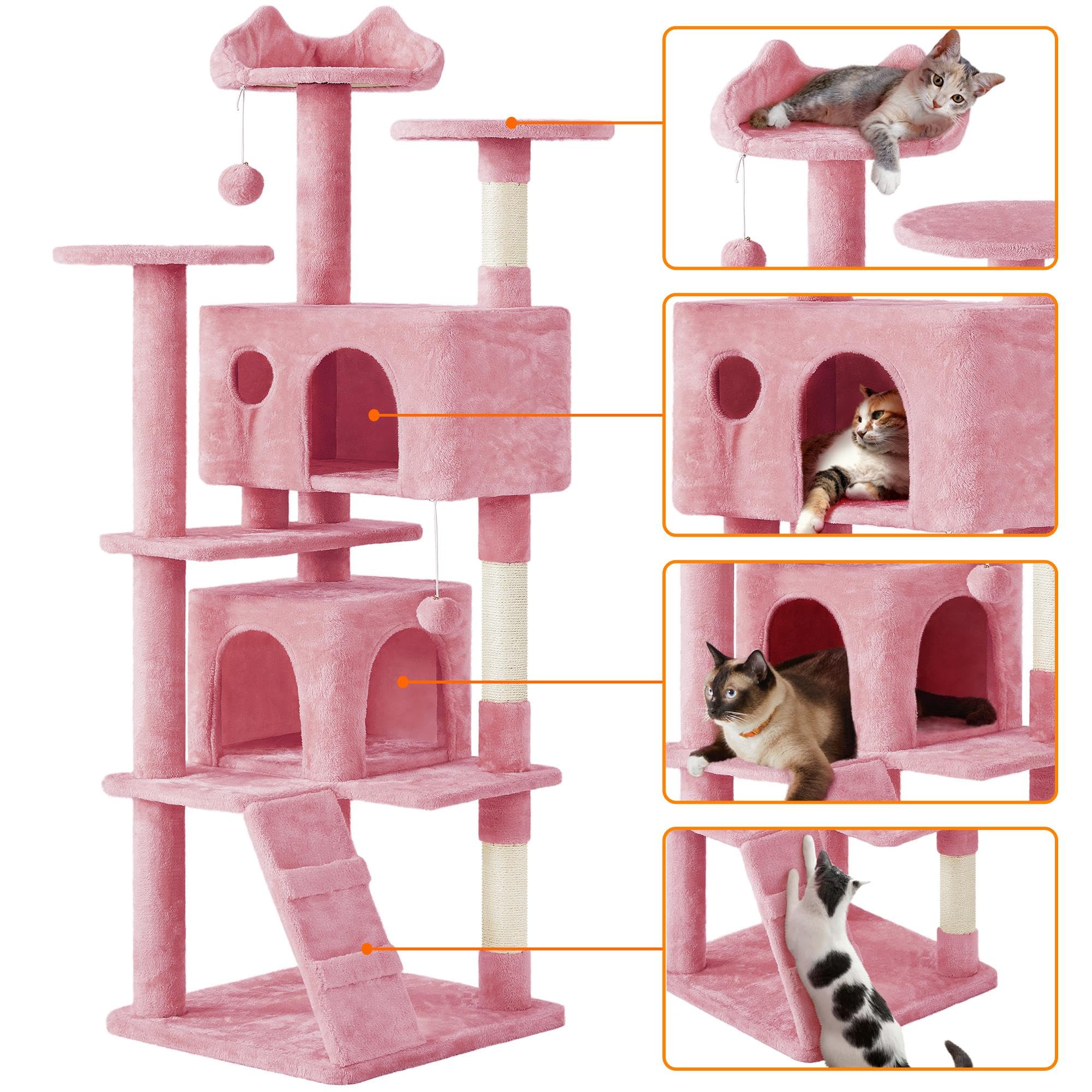 Yaheetech Multi-Level Cat Tree Stand House Furniture With Condos, Scratching Posts