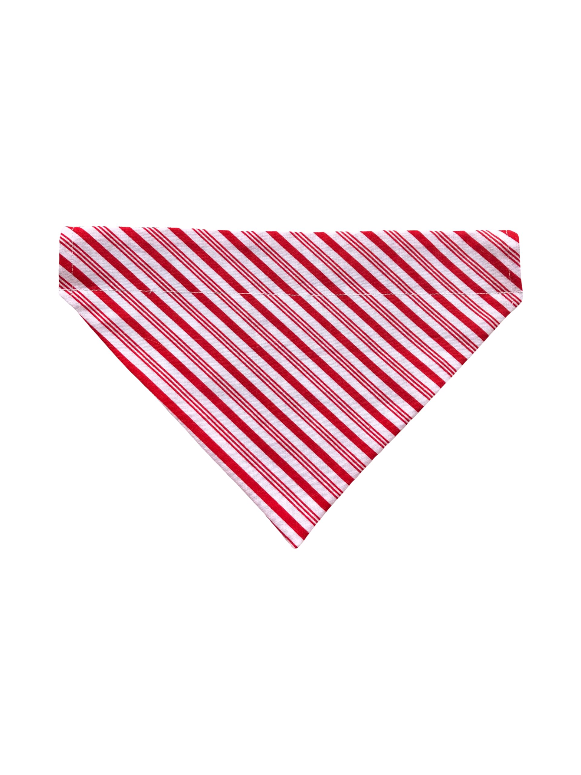 Christmas Bandana | Striped Dog Bandana | Red Dog Bandana | Reversible Dog Bandana | Slip Over The Collar Bandana | For Small Me