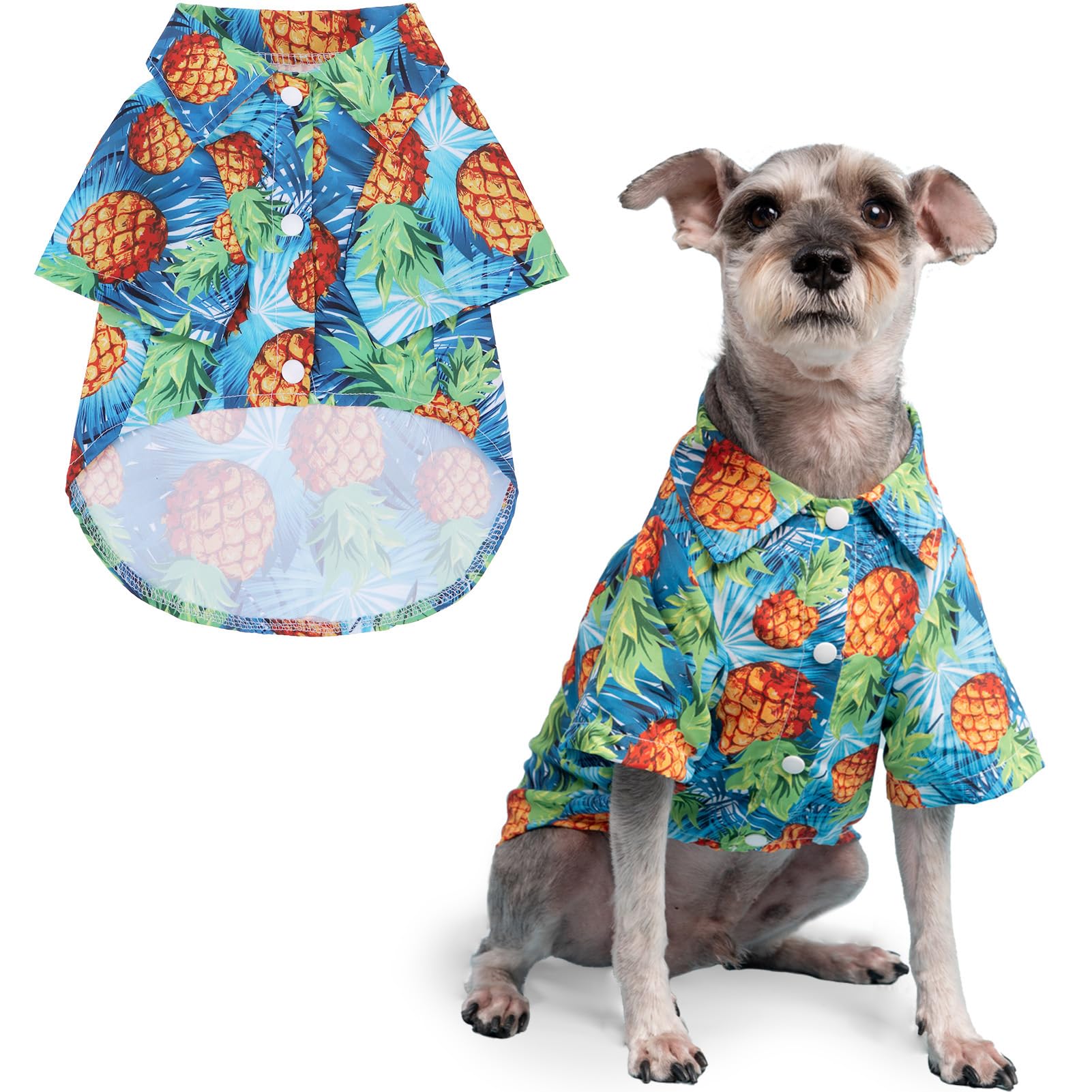 Pupteck Dog Shirt, Cute Puppy Cat Polo T-Shirt, Soft Summer Pet Clothes Boy Girl Outfit For Small Medium Sized Dogs, Hawaiian Co