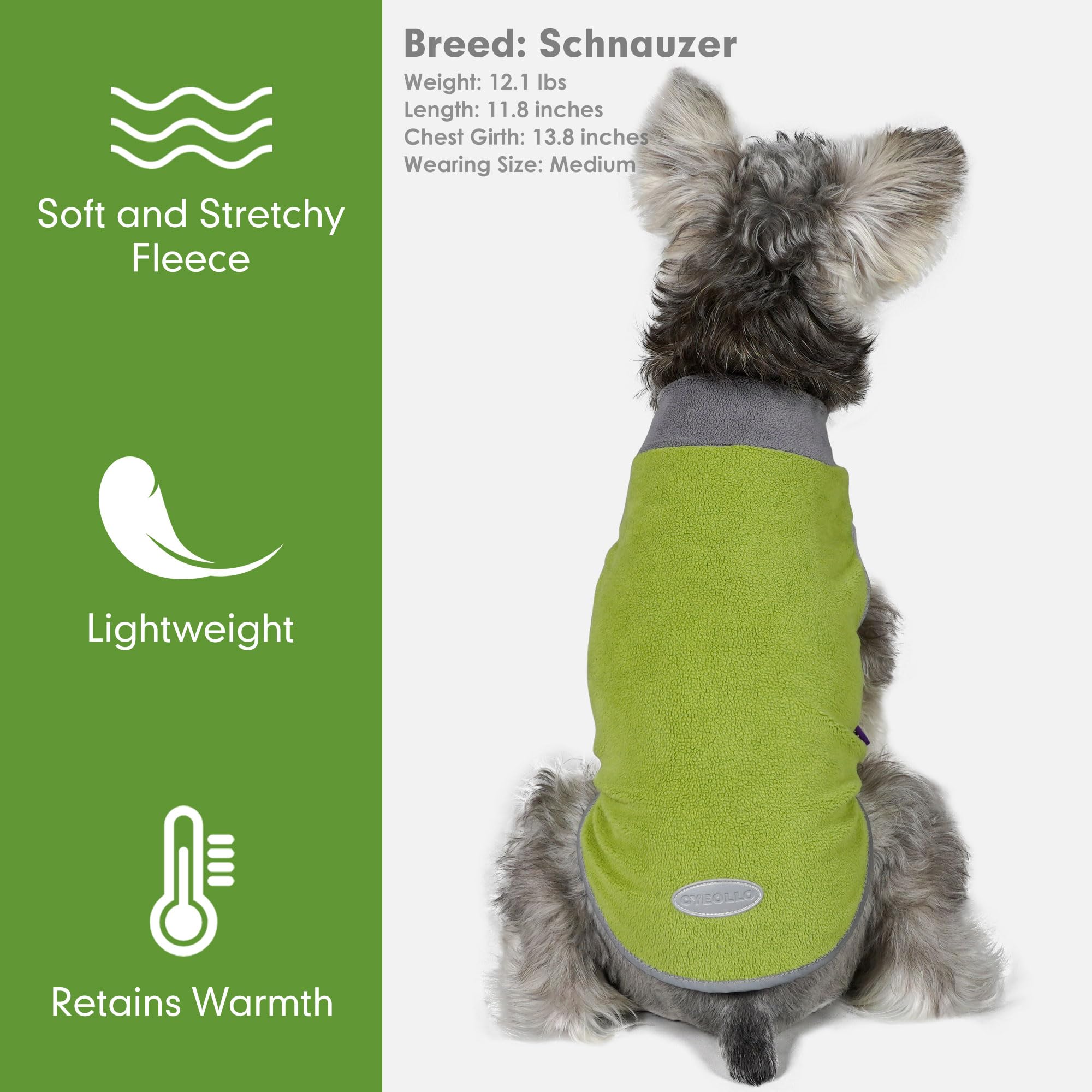 Cyeollo 2 Pack Dog Sweater Fleece Vest Dog Sweatshirt Reflective Lightweight Clothes For Large Dogs Boy Girl Pet Apparel Grass G