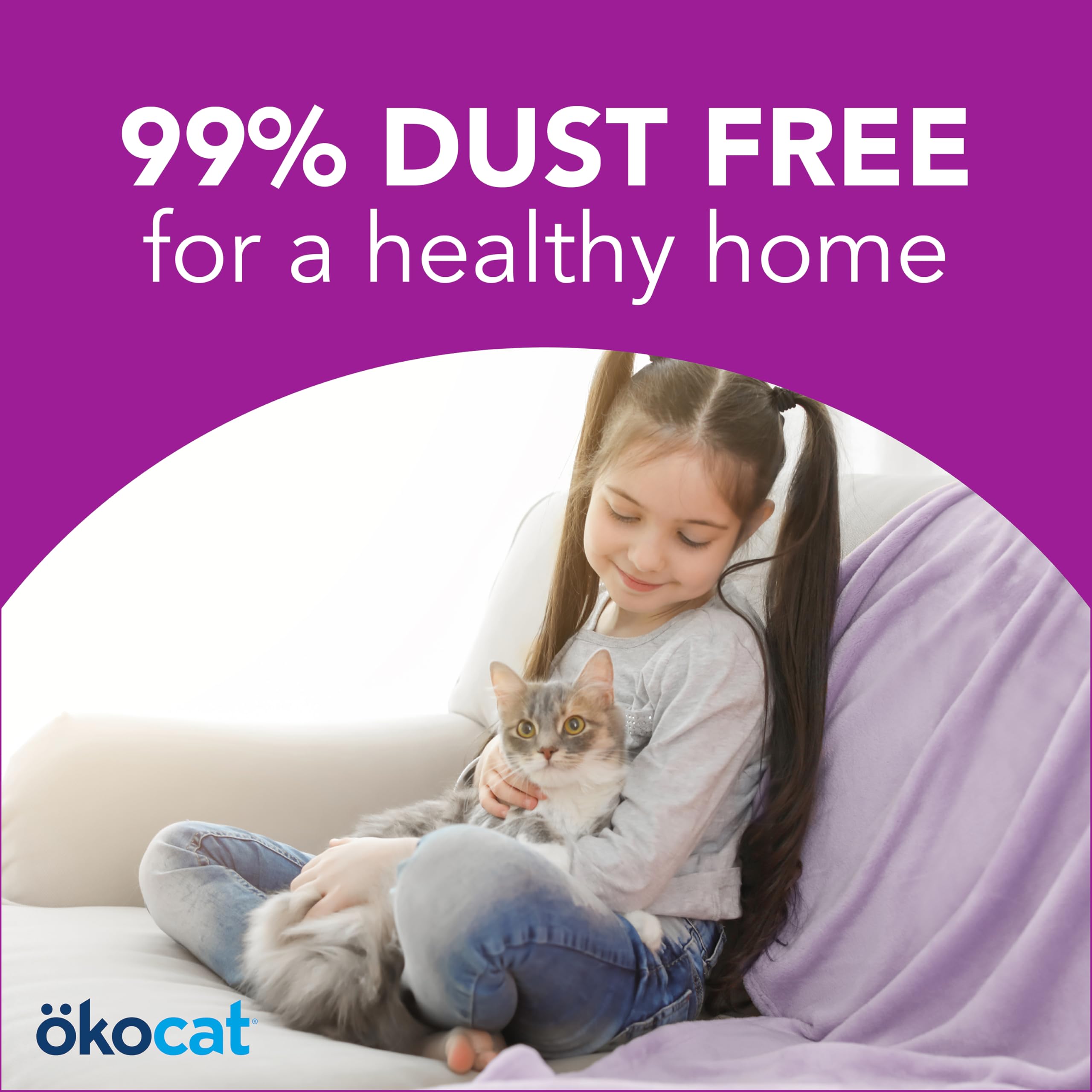 Ökocat Less Mess Low Tracking Wood Clumping Cat Litter Mini- Pellets, Unscented, 14.8 Pounds - Natural Ingredients, Stops Odor, Clumps Solid, 99% Dust Free, Great For Long-Hair Breeds, All Cats