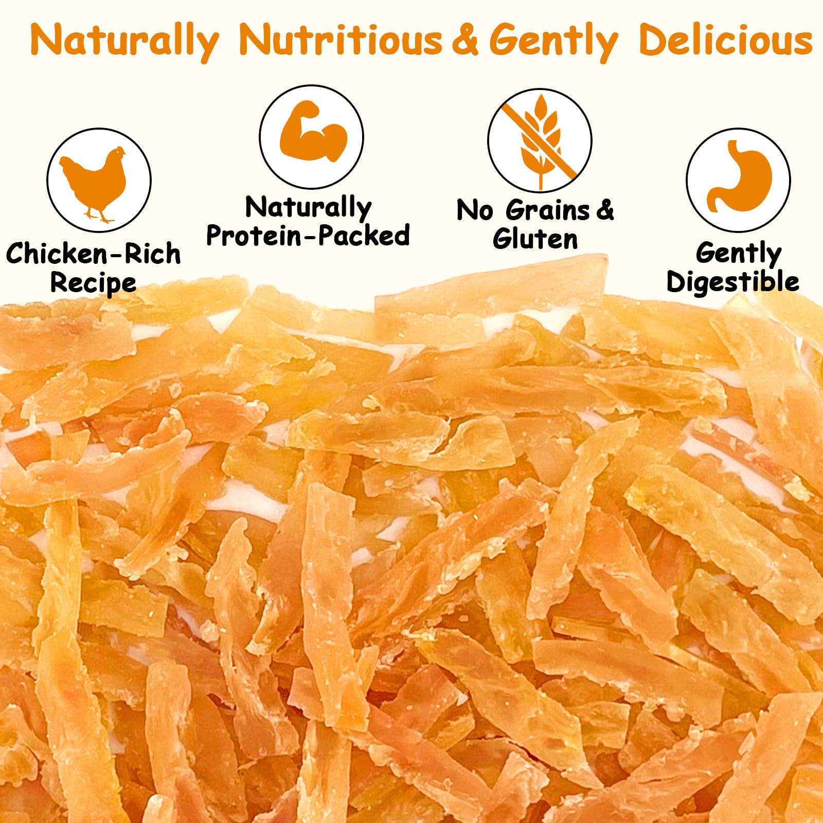 PETPURO Soft Chicken Treats for Puppies and Cats - Mini Strips Dog & Cat Snacks, Easy to Chew Grain-Free Puppy Training Treats