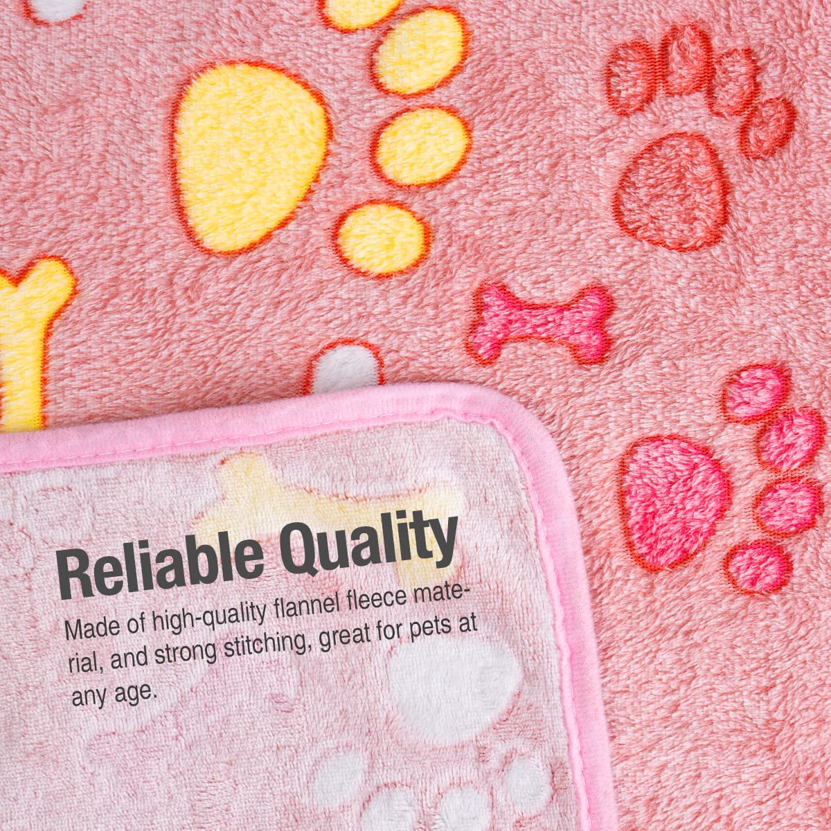 Pet Soft Blankets For Dogs - Fluffy Cats Dogs Blankets For Small Medium & Large Dogs, Cute Print Pet Throw Puppy Blankets Fleece (Bone, 3L), Large(41'*31')