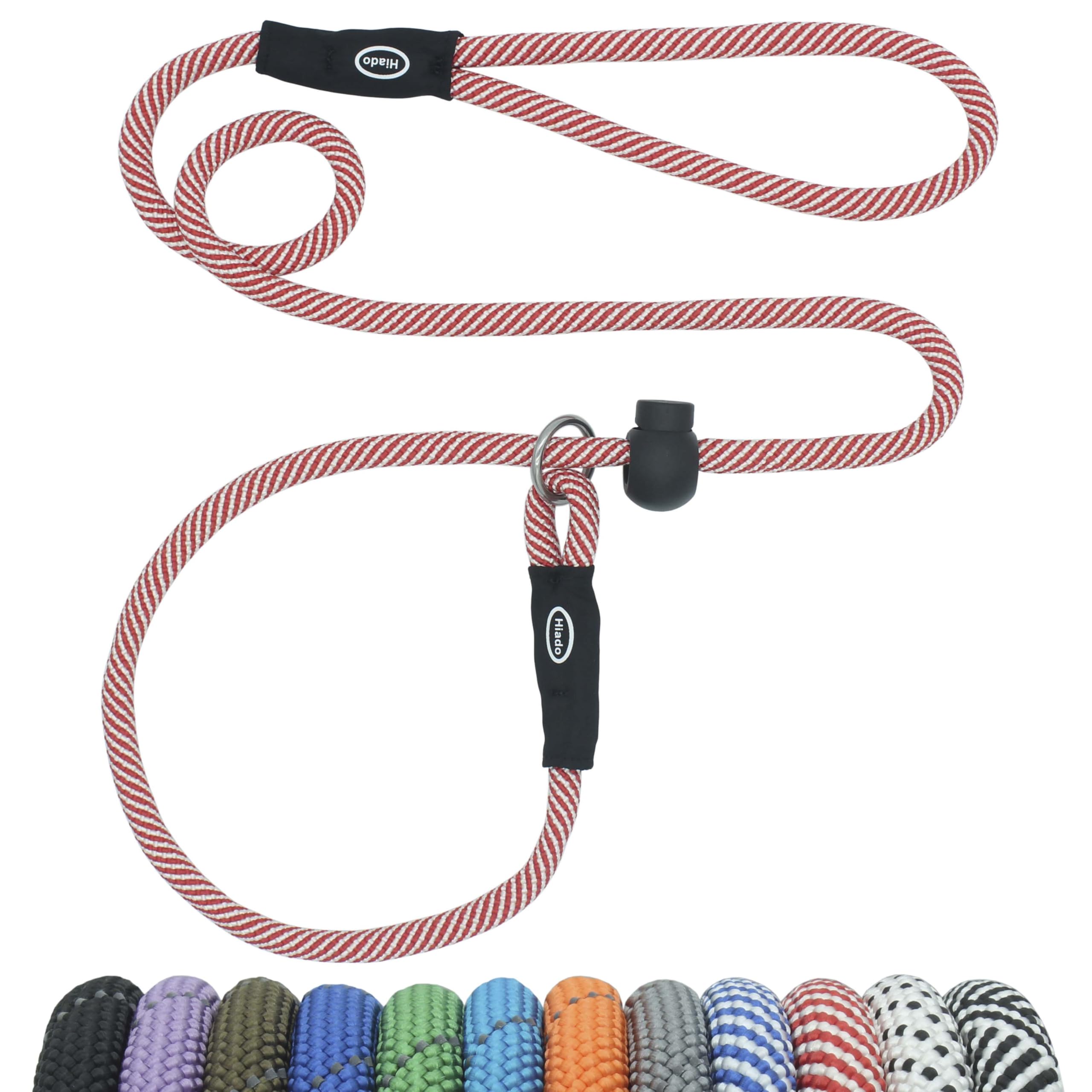 Hiado Slip Lead Dog Leash With Stopper Loop Rope Training No Pull For Small Medium Large Dogs 6Ft Red White