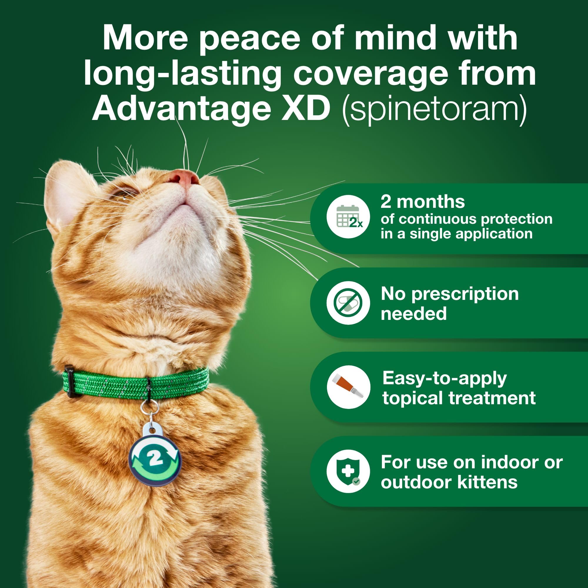 Advantage XD Large Cat Flea Prevention & Treatment For Cats over 9lbs. | 4-Topical Doses, 2-Months of Protection Per Dose