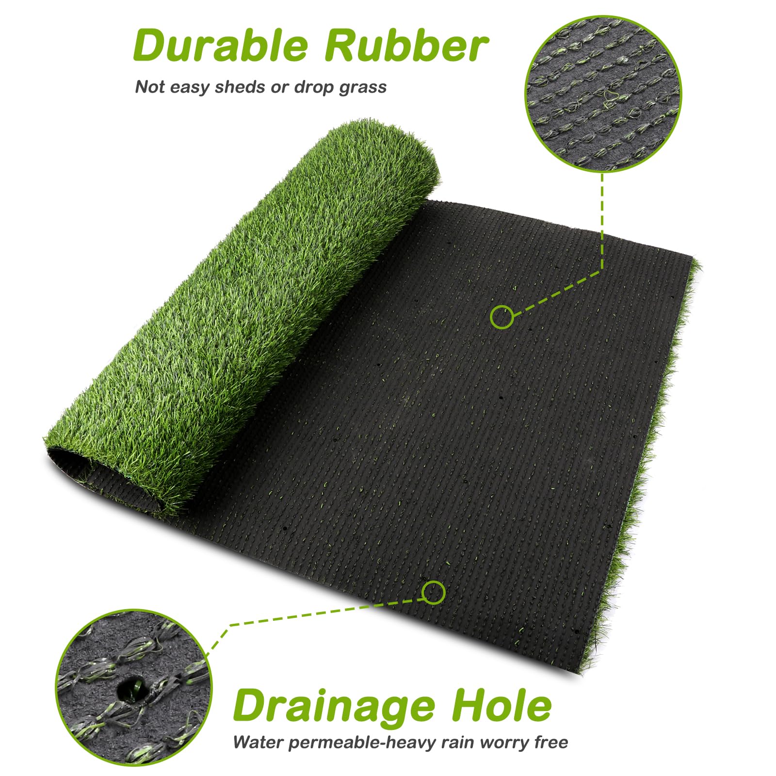 Artificial Grass, 51'' X 26'' Dog Pee Pads, Professional Dog Potty Training Rug, Grass Mat With Drainage Holes, Pet Turf Indoor
