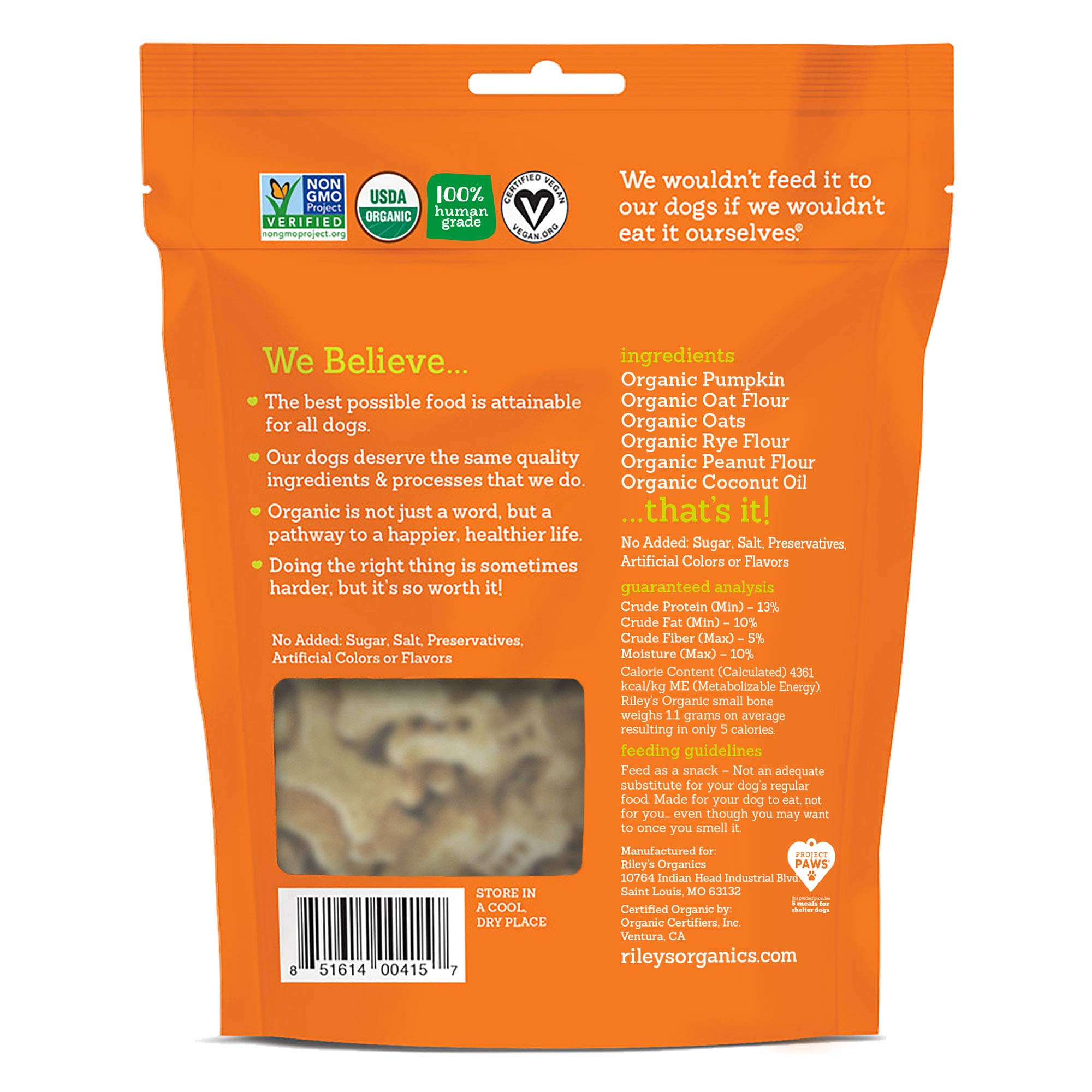 RileyS Organics Pumpkin And Coconut Bone, Small, 5 Oz.