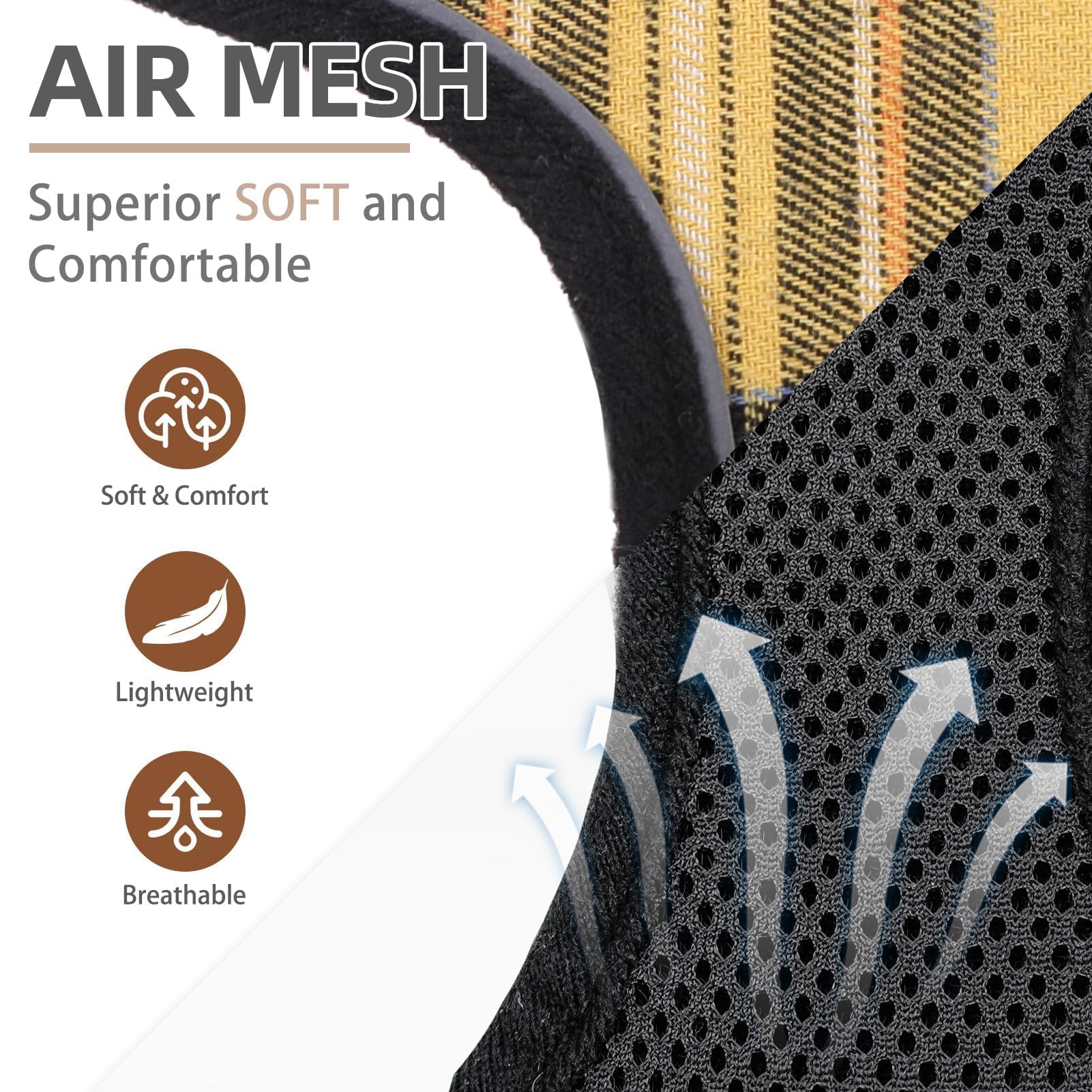 Pupteck Soft Mesh Dog Harness And Leash Set Pet Puppy Cat Comfort Padded Vest No Pull Harnesses, Yellow, S