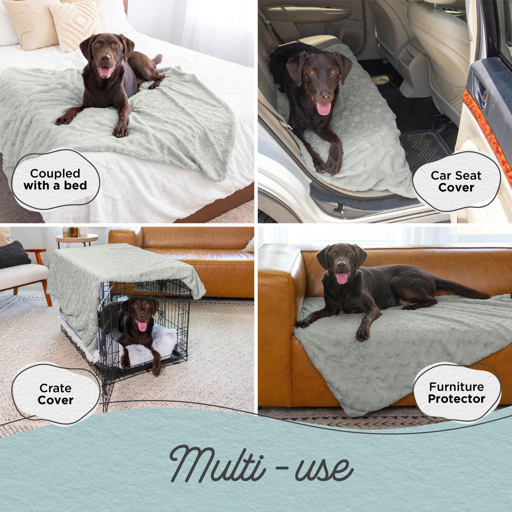 Best Friends By Sheri Calming Lux Dog Blanket - Ultra Soft Faux Fur Pet Throw, Anxiety-Relief, Lightweight Warm Bed Cover For Do