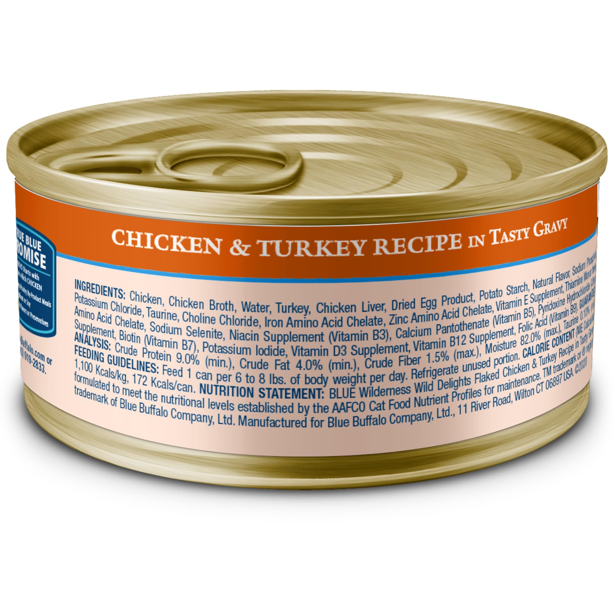Blue Buffalo Wilderness Wild Delights Minced Natural Wet Cat Food, Chicken & Turkey in Tasty Gravy, 5.5-oz. Cans, 24-Pack