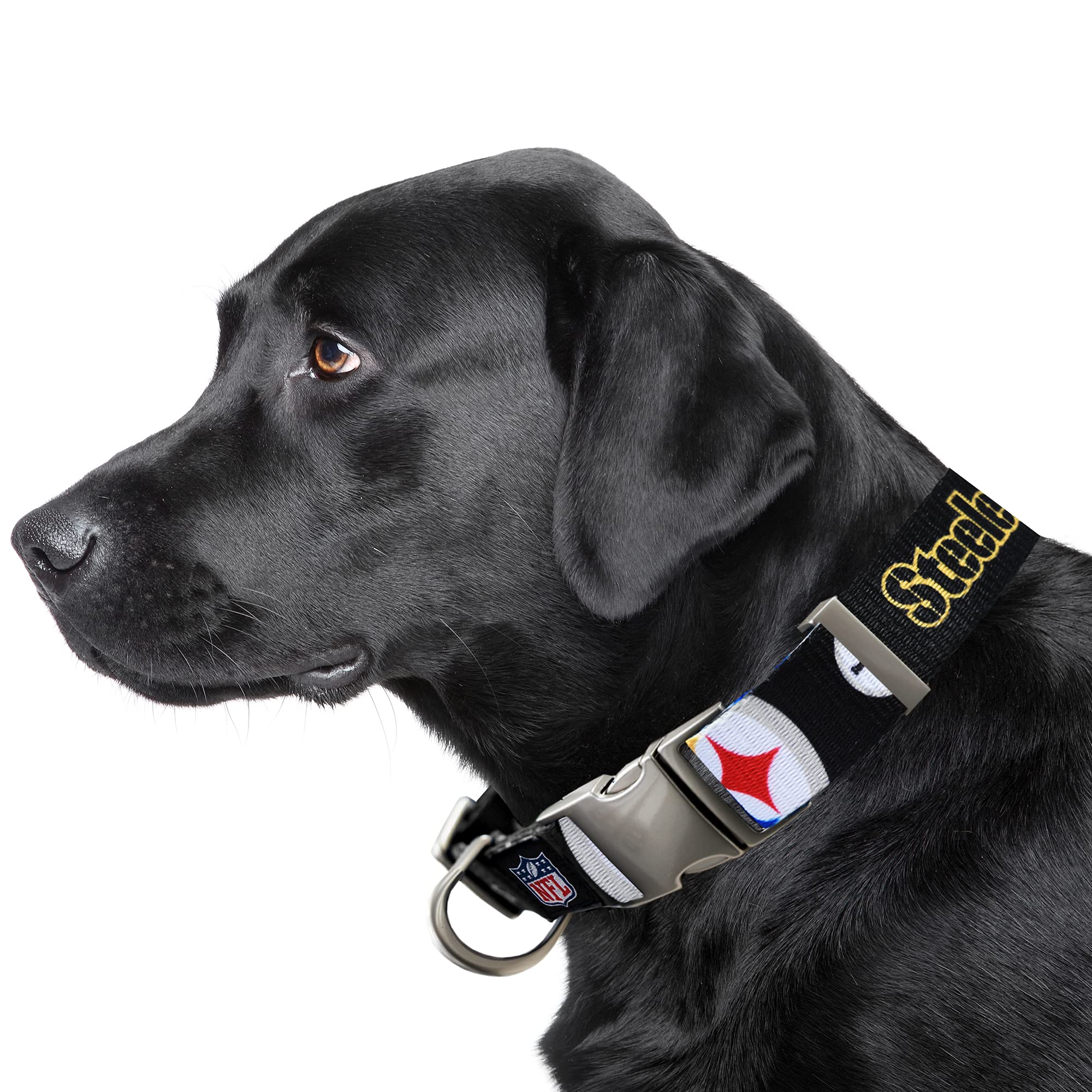 Littlearth Unisex-Adult Nfl Pittsburgh Steelers Premium Pet Collar, Team Color, Small