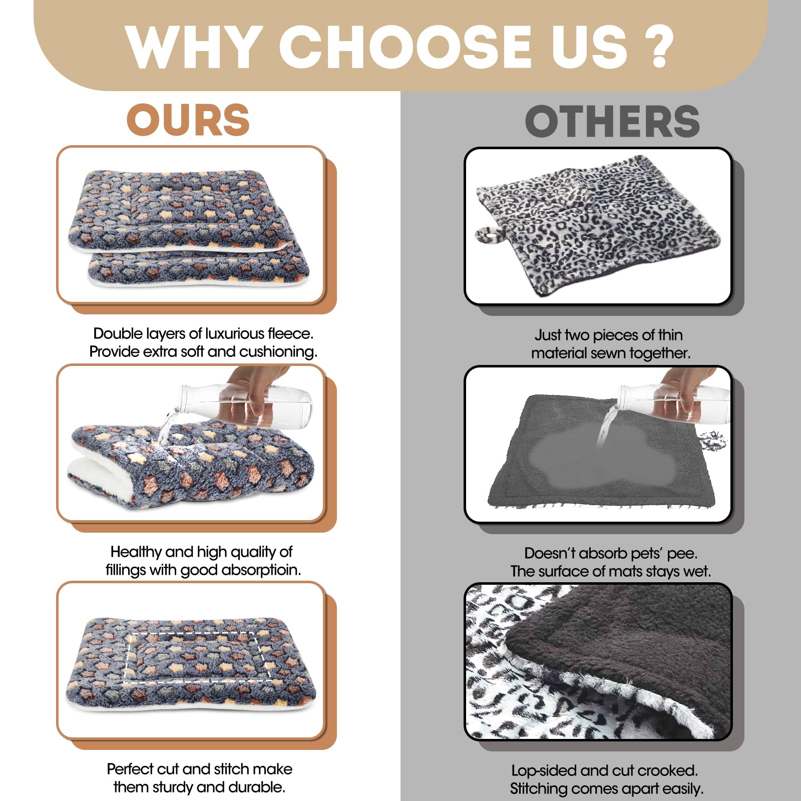 ARCTIC EAGLE 2 Pack Guinea Pig Bed - 10 x 13 Inch Guinea Pig Pee Pads Bedding - Washable and Thickness Upgrade