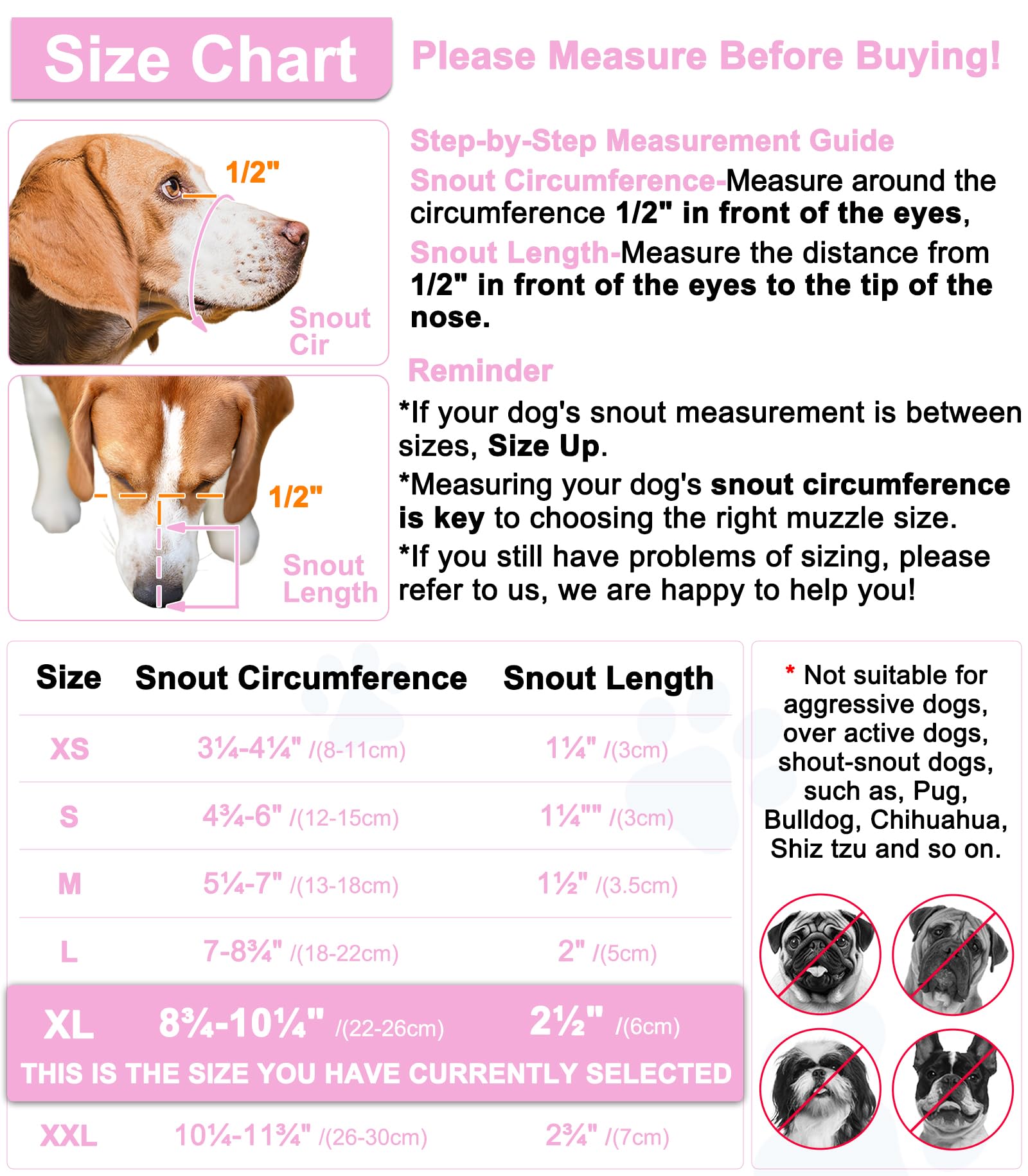 Luckypaw Dog Muzzle, Mesh Muzzle For Small Medium Large Dogs, Soft Mouth Guard To Prevent Biting Chewing, Drinkable Breathable A