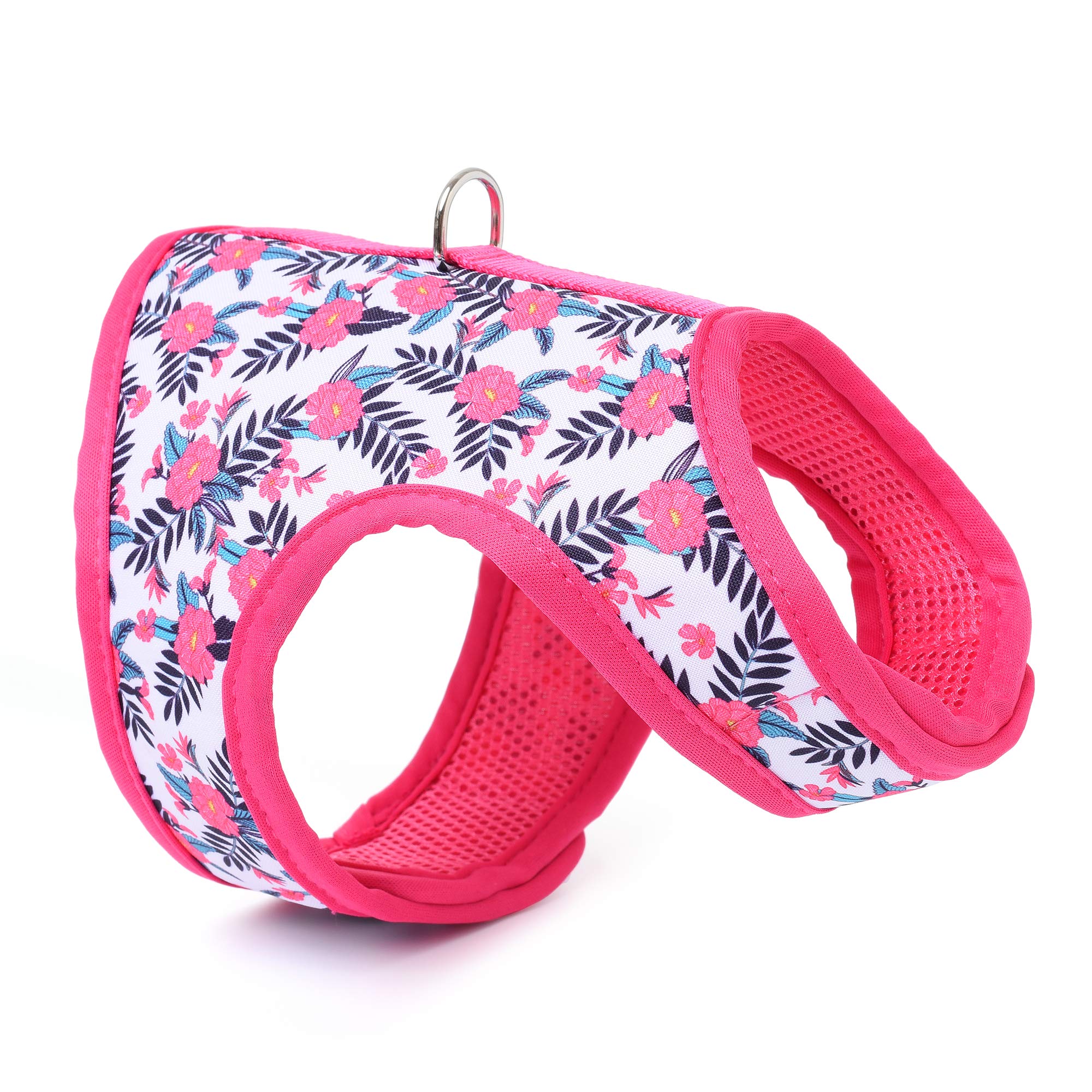Mile High Life | Easy Get On Air Mesh Vest Harness | Spring Floral Collection | Adjustable Easy Closures Both Neck And Chest |20 Lbs Small Dogs & Cats | Peony | Xs Chest Size (14'-16')