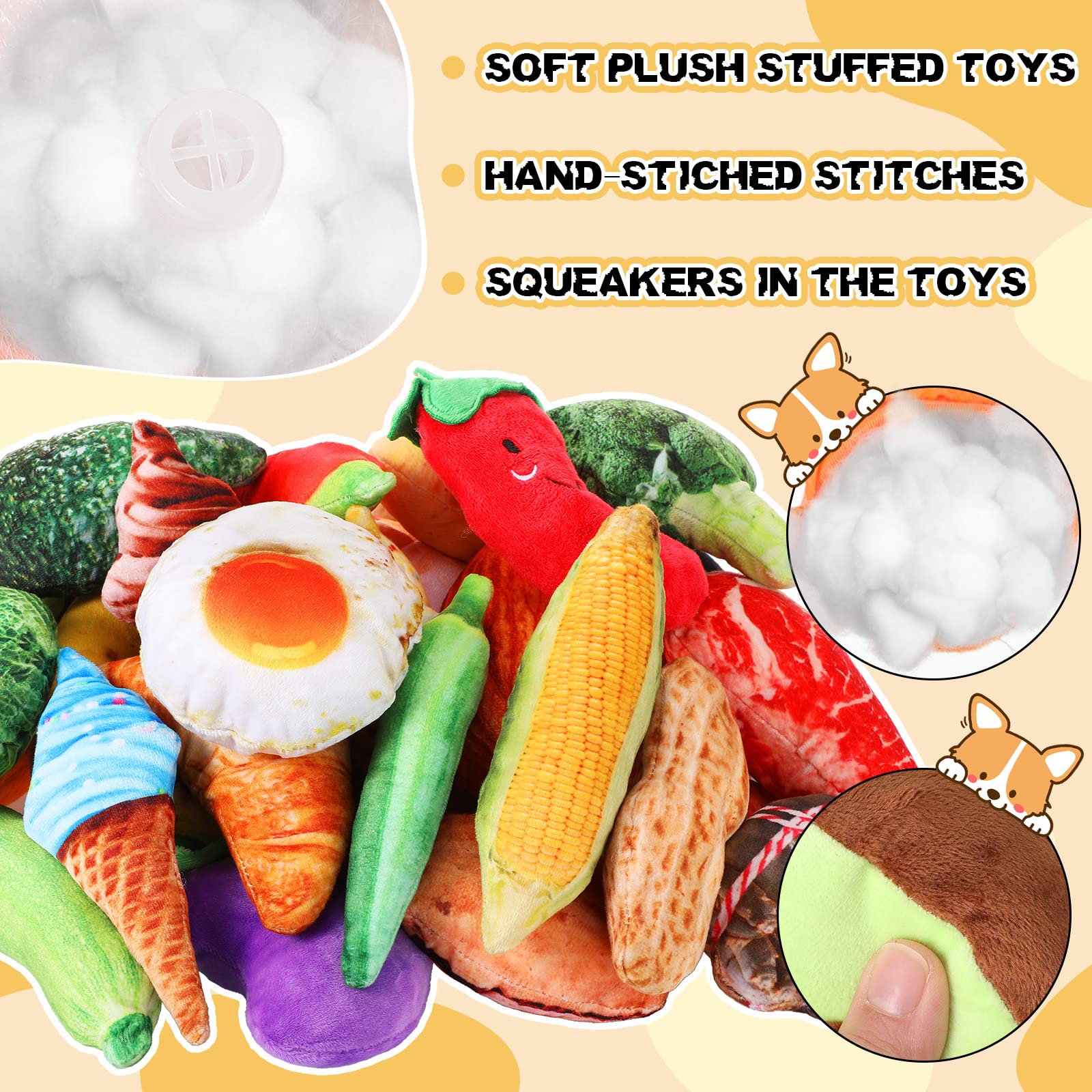 Hungdao 80 Pcs Dog Squeaky Toys Bulk For Small Puppy Dog Stuffed Plush Chew Toys Small Medium Dogs Pet Toys With Squeakers For P