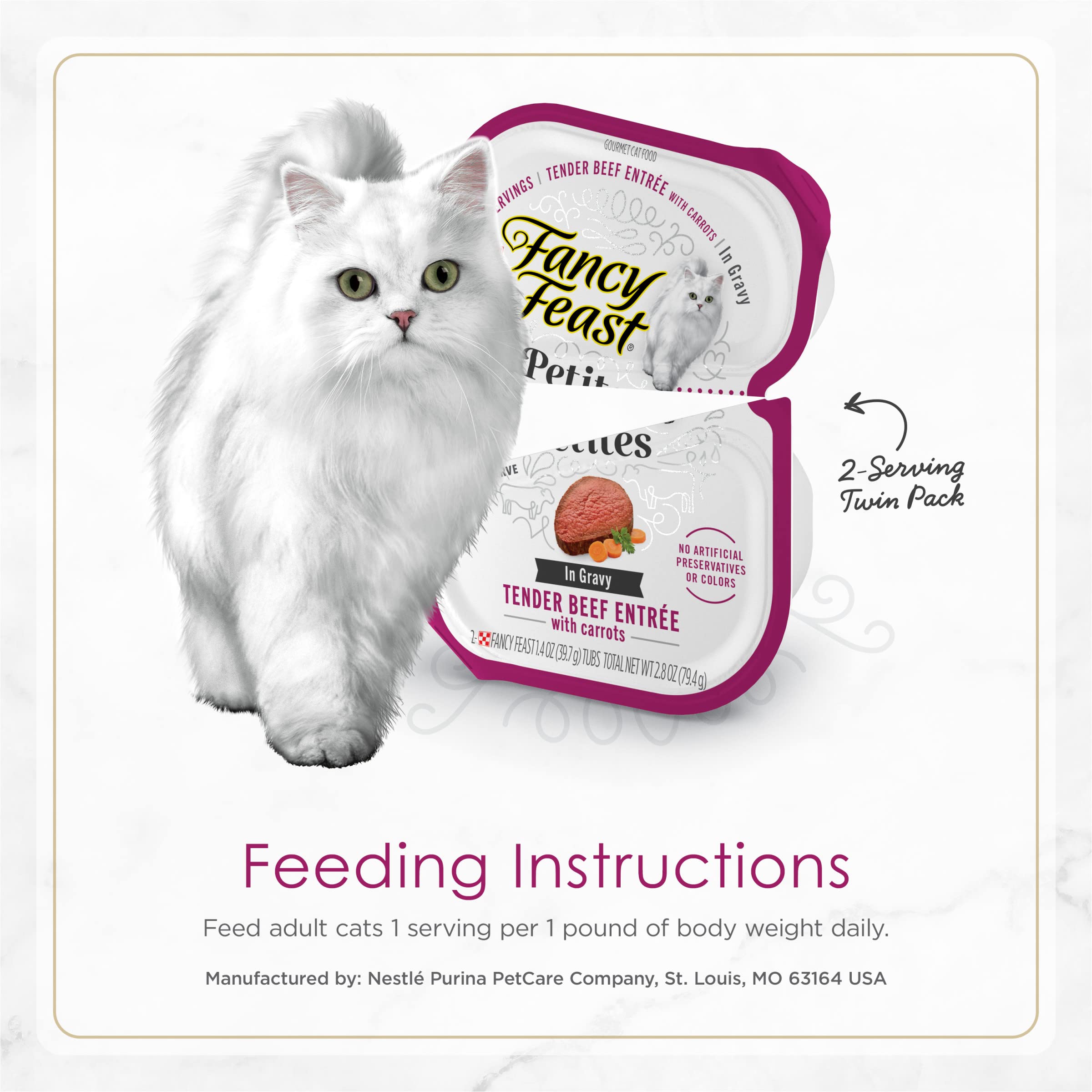 PURINA Fancy Feast Gourmet Gravy Wet Cat Food, Tender Beef with Carrots, 12 Pack (2.8 oz. Tubs)