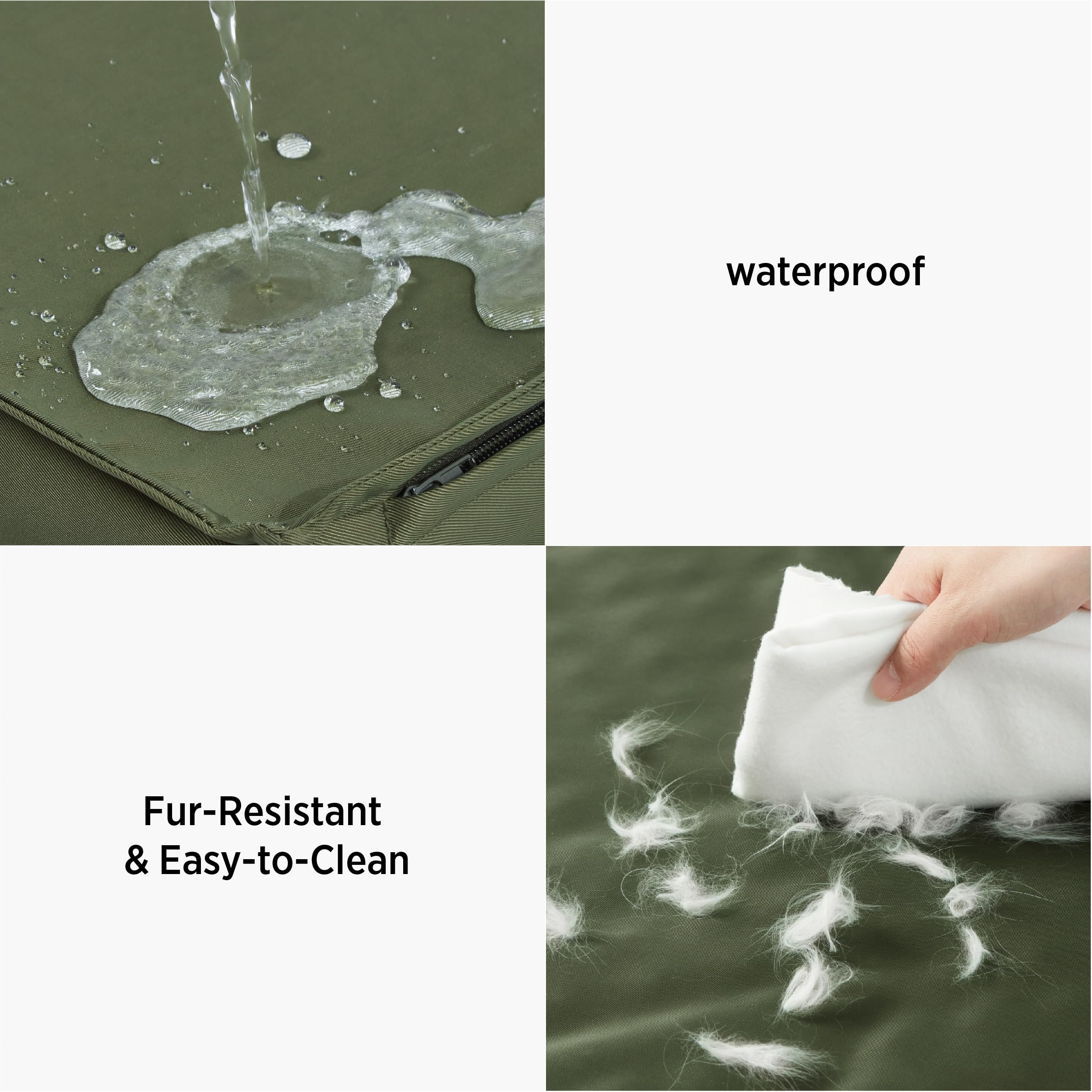 Lesure Outdoor Waterproof Dog Crate Bed Large Sized Dog, Orthopedic Egg Crate Foam Pet Bed With Oxford Fabric Surface And Remova