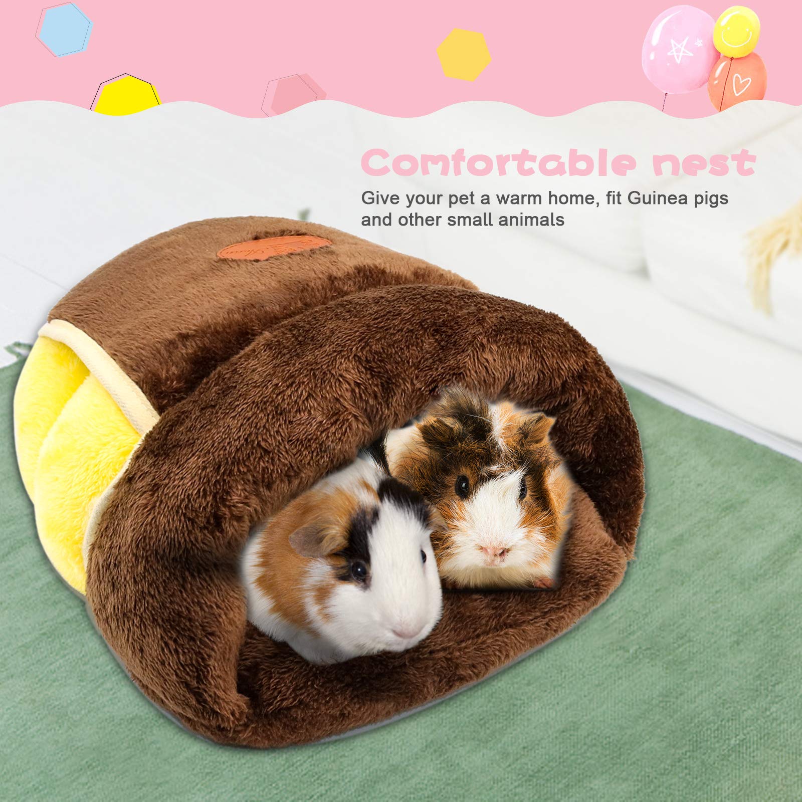 Yuepet Guinea Pig Bed Cuddle Cave Warm Fleece Cozy House Bedding Sleeping Cushion Cage Nest For Small Animal Squirrel Chinchilla