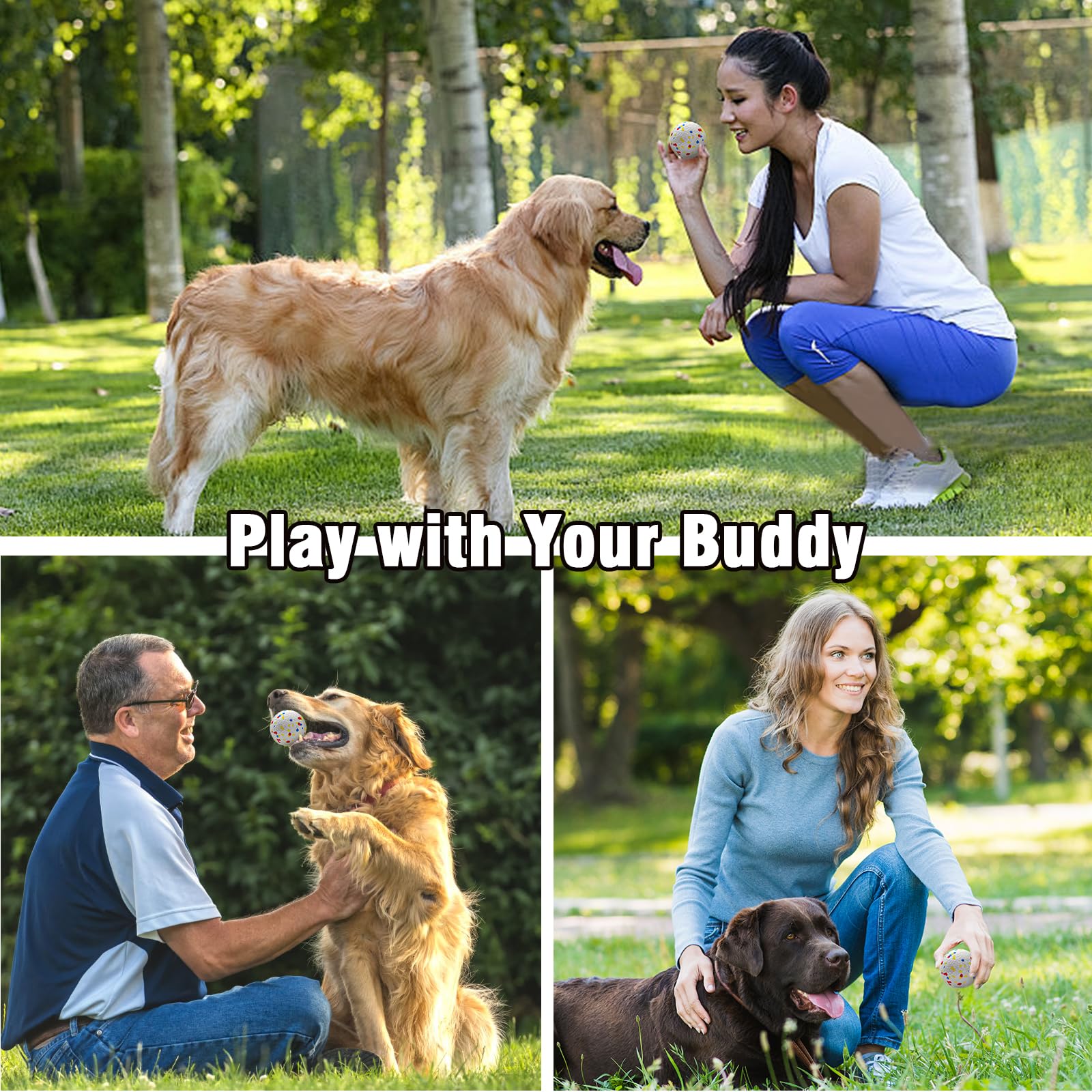 4-Pack Dog Balls Tennis Ball Toys Dog Toys For Aggressive Chewers Durable Teething Chew Toys Water Toy Fetch Balls For Large Med