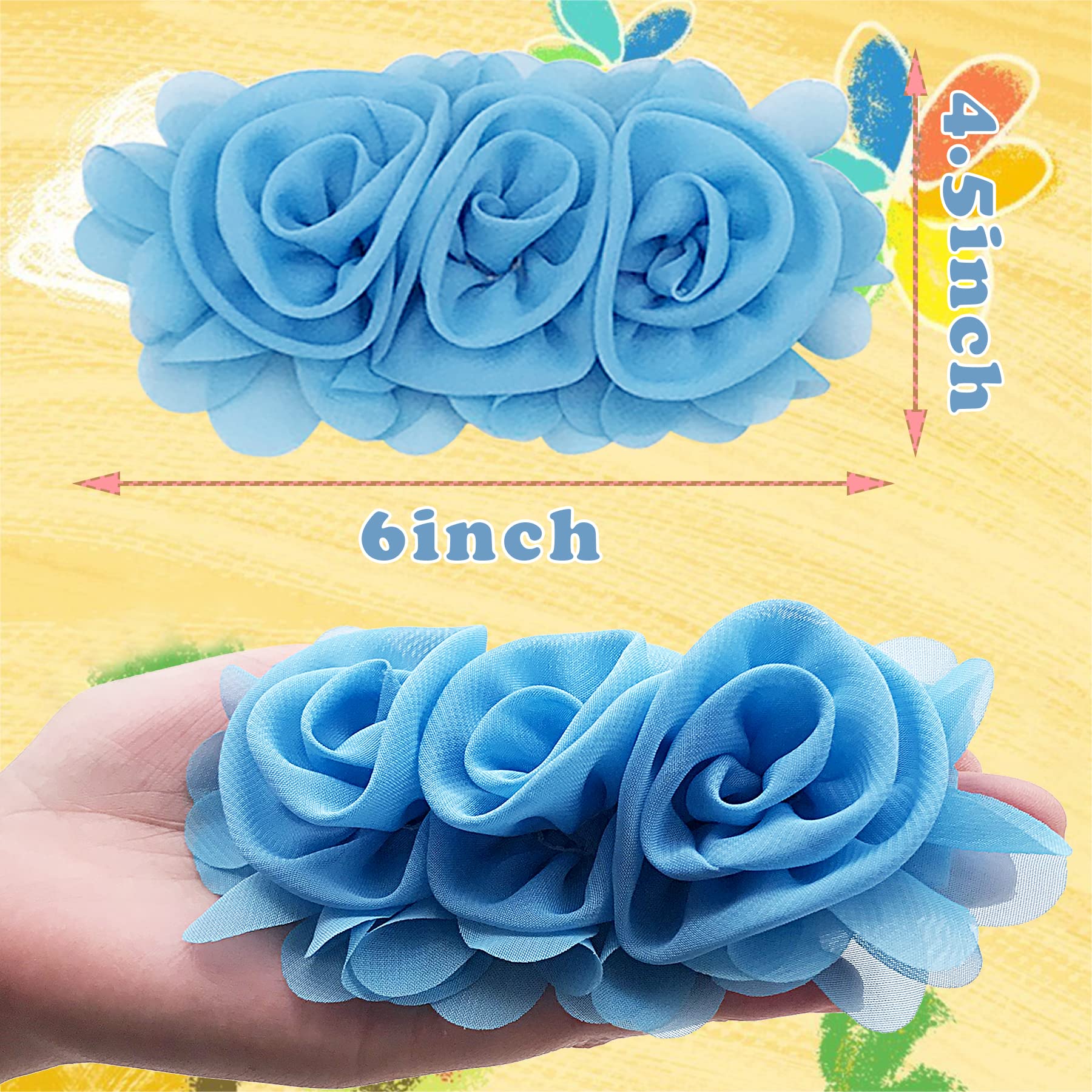 JpGdn 20pcs/Pack Dog Collar Flowers Bows Charms Attachment Slide Accessories Bulk Large 4.9inch for Small Medium Big Girl Female