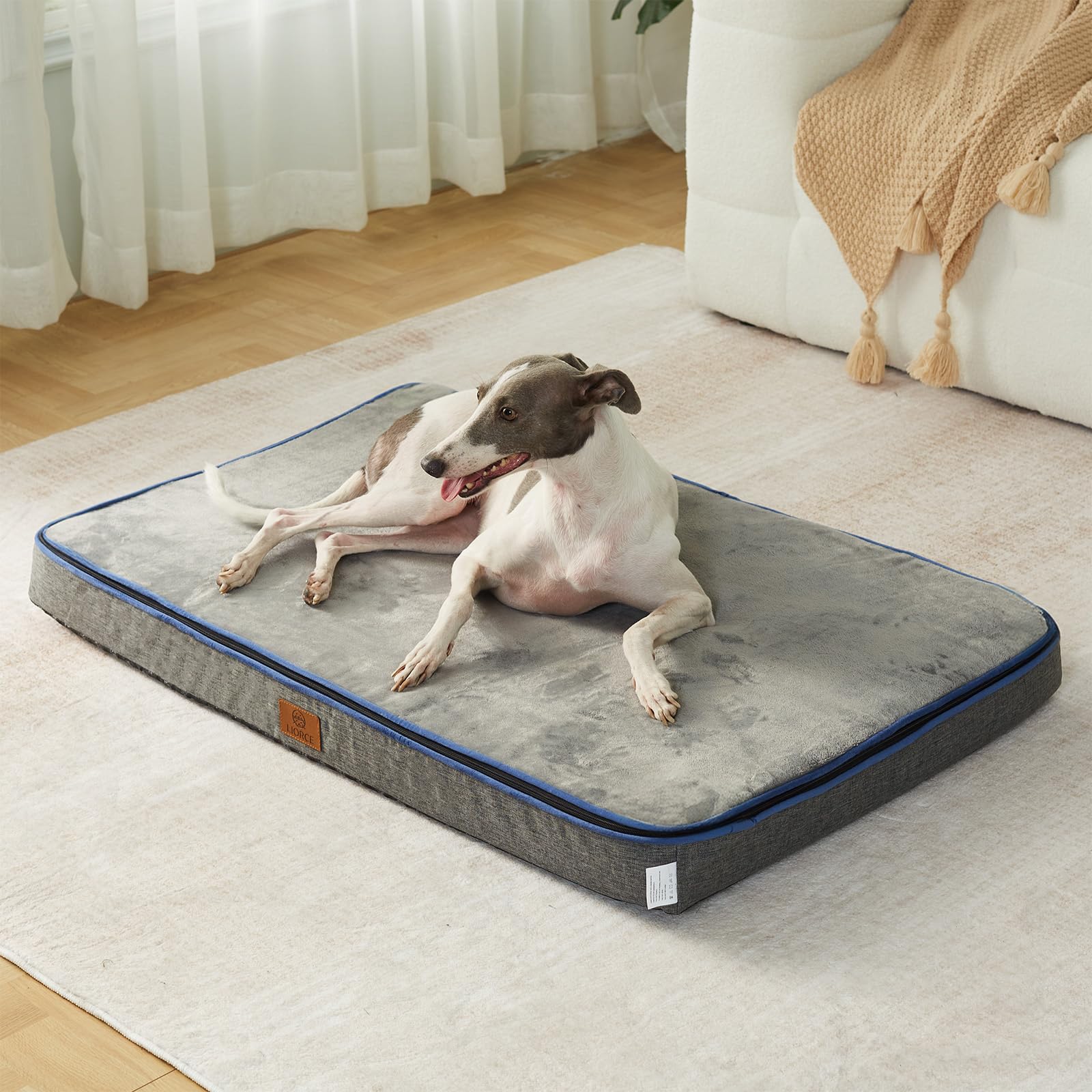 Liorce Memory Foam Large Dog Bed - 4    Thick Orthopedic Beds For Large Dogs - Waterproof Dog Bed With Removable Washable Cover 