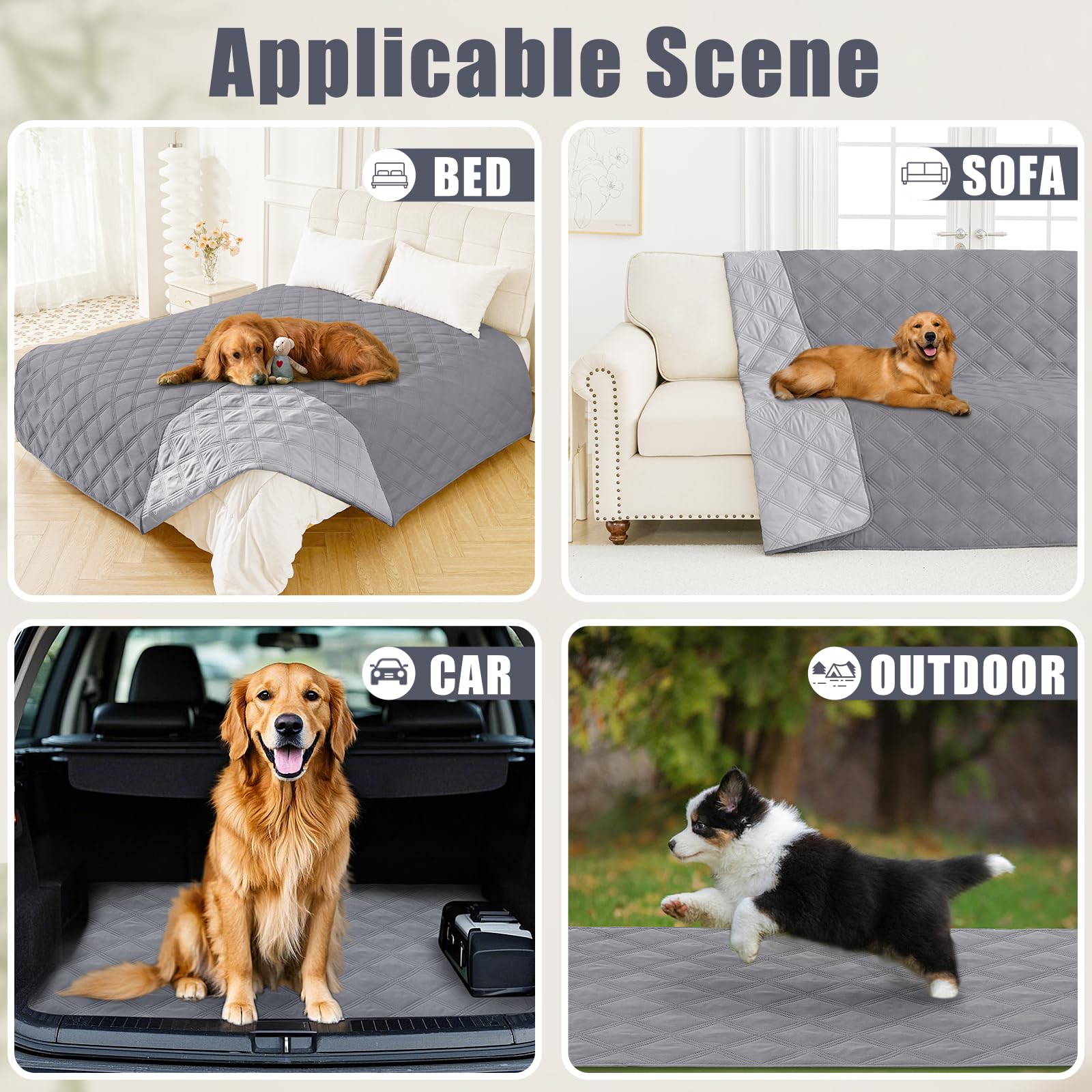 Smiry Waterproof Dog Bed Cover Blanket 82X120, Soft Reversible Pet Blanket, Washable Leakproof Cats Dogs Couch Cover For Sofa, C