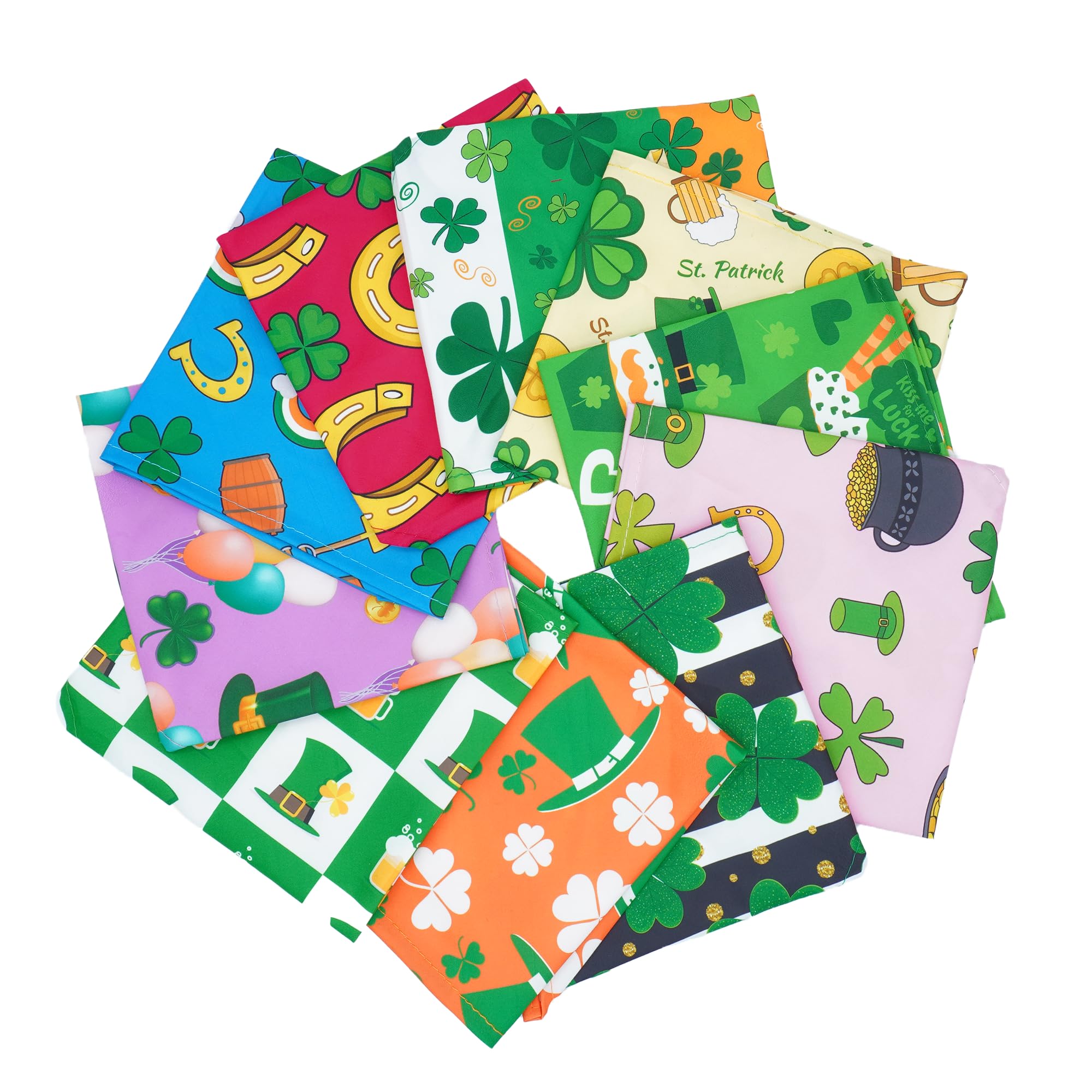 JpGdn 10PCS St.Patricks Day Dog Bandanas for Medium Dogs Triangle Bibs Scarves Boys and Girls Grooming Accessories