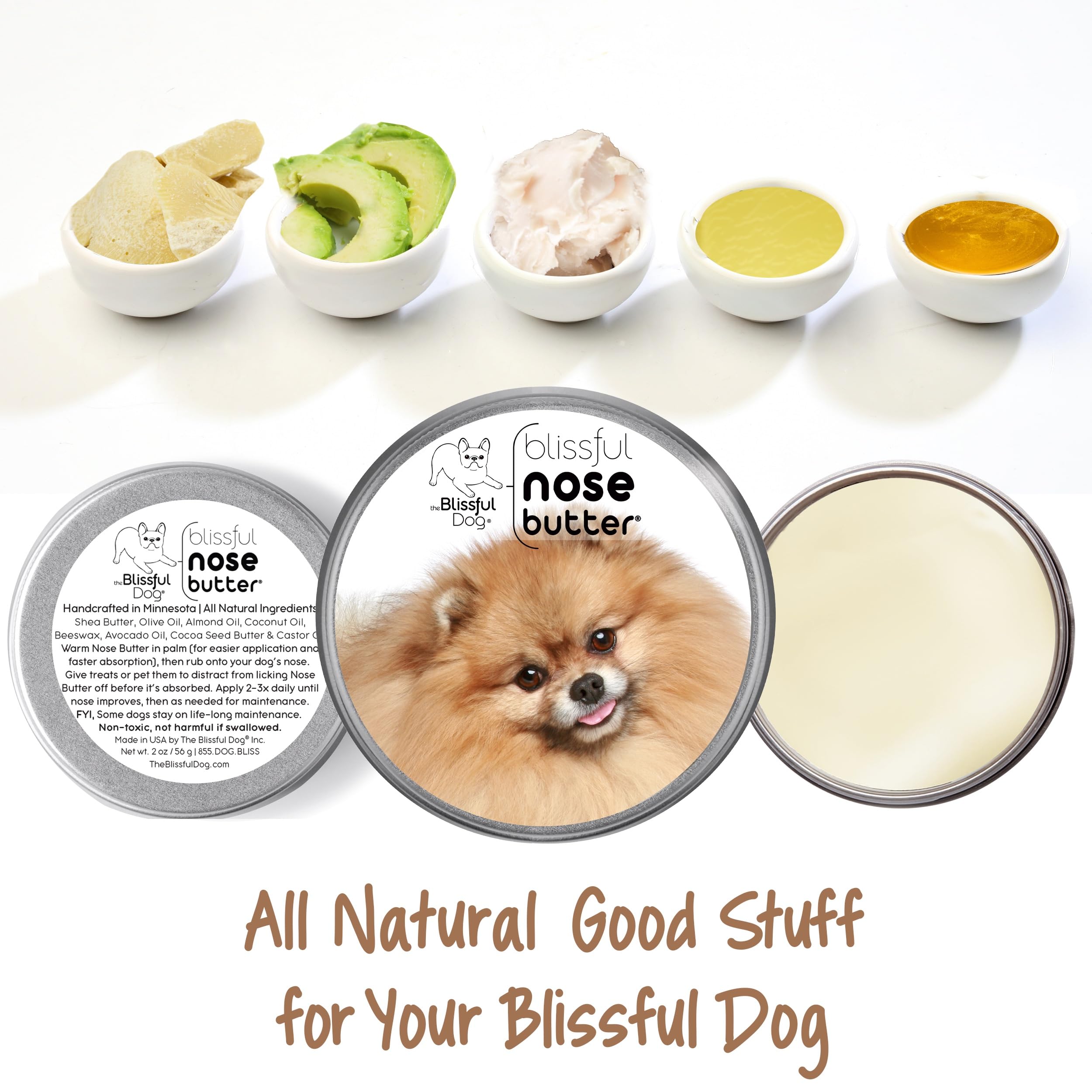 The Blissful Dog Pomeranian Unscented Nose Butter - Dog Nose Butter, 1 Ounce
