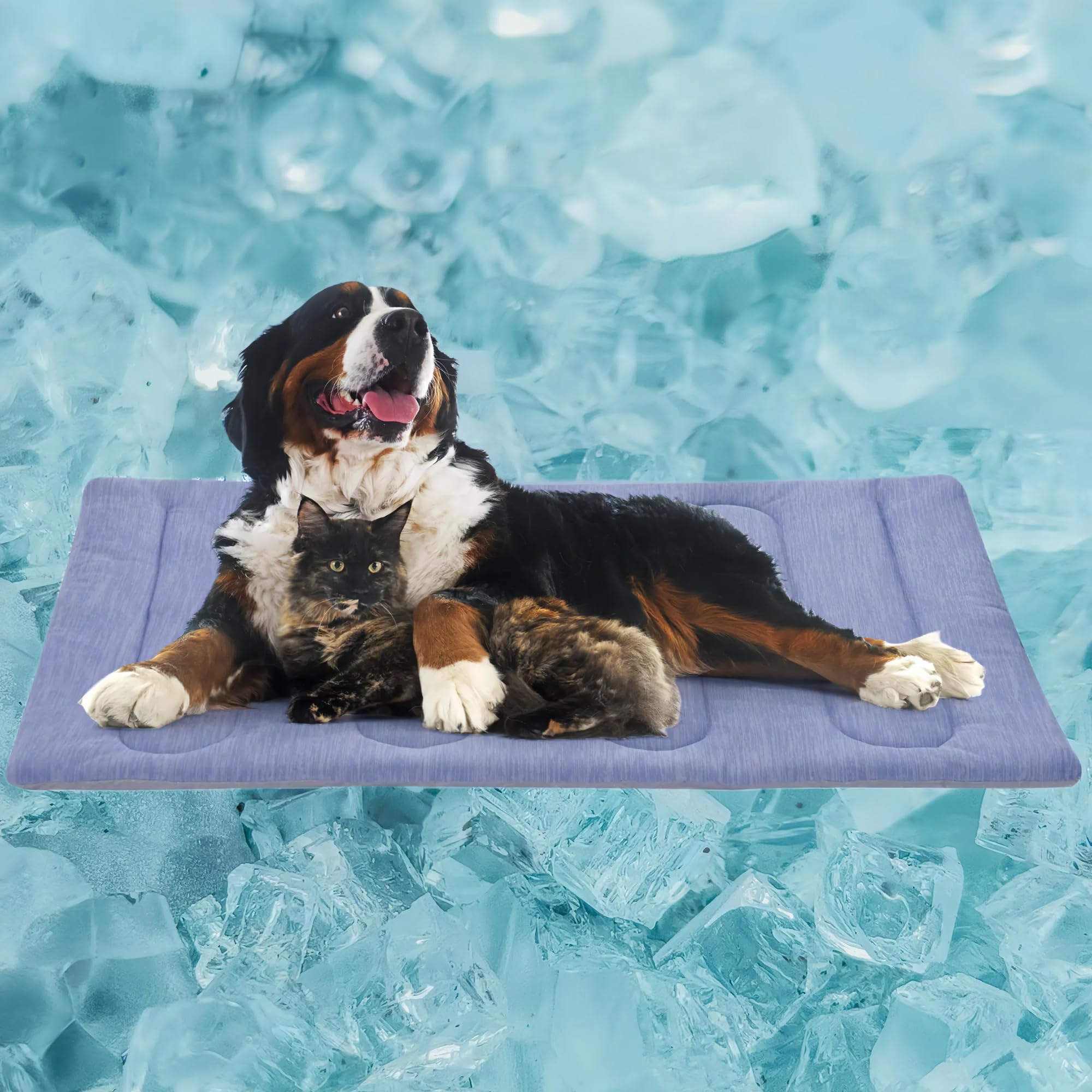 Paigtek Cooling Mat For Large Dogs - Double-Sided Waterproof & Cool, Q-Max>0.47, Portable Dog Cooling Mat For Summer. (Xl (44''X