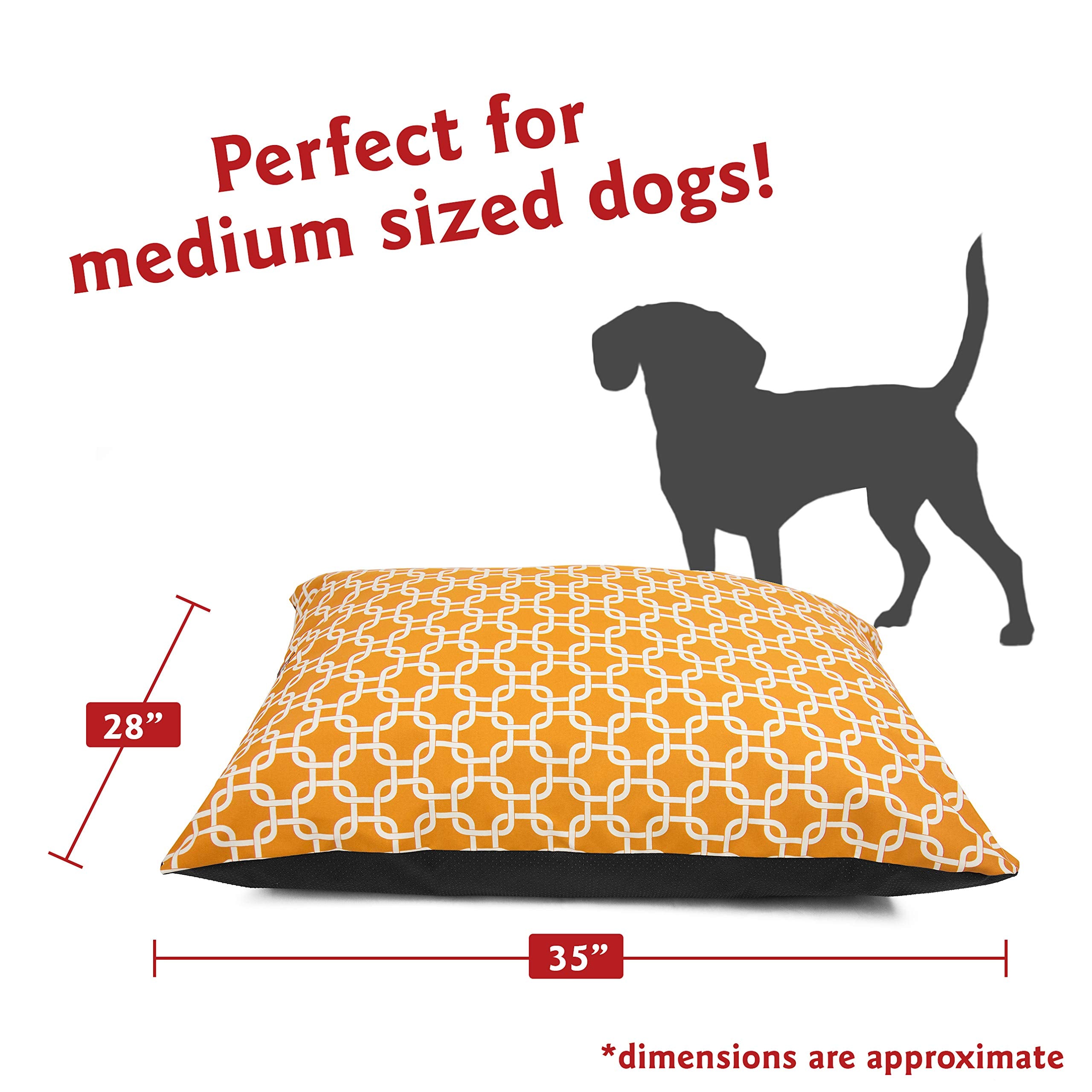Majestic Pet Medium Rectangle Washable Non Slip Comfy Dog Bed - Crate & Kennel Bed for Medium Breed Dogs - 35 x 28 Inch - Links