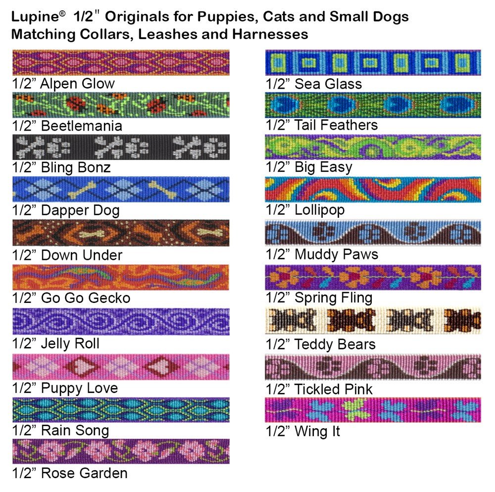 LupinePet Originals 1/2'' Rain Song 12-20'' Adjustable Roman Dog Harness for Small Dogs